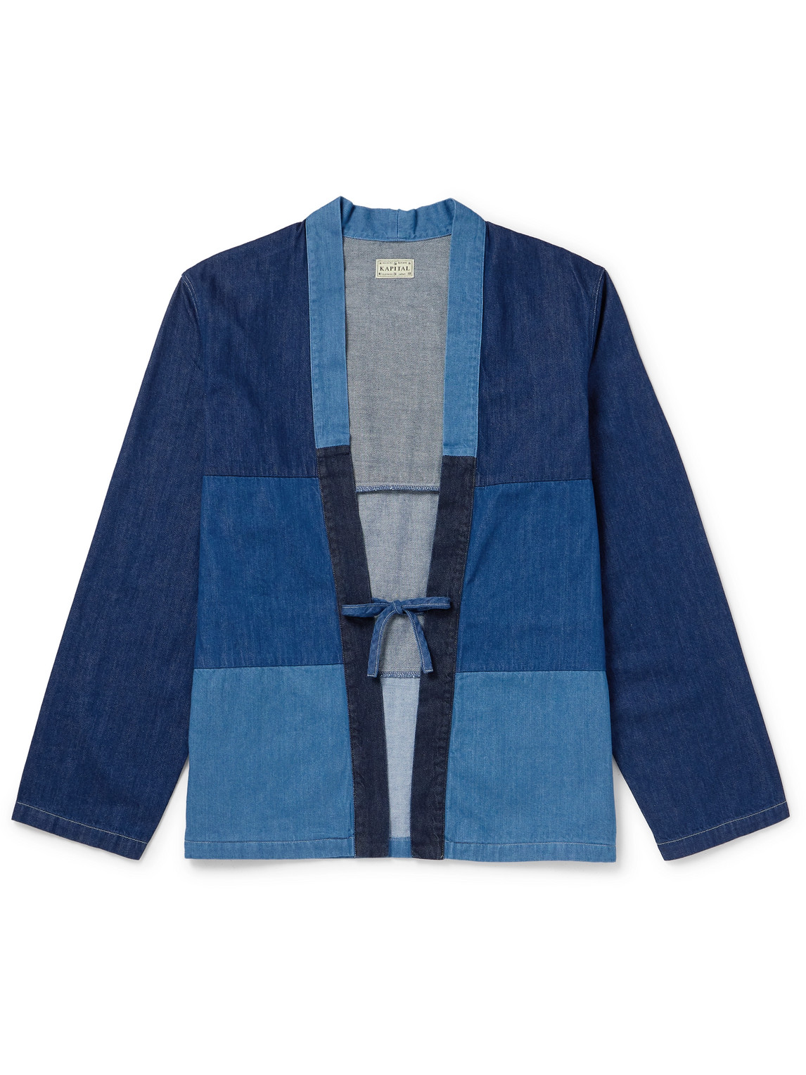 Kapital Kakashi Patchwork Denim Jacket In Blue