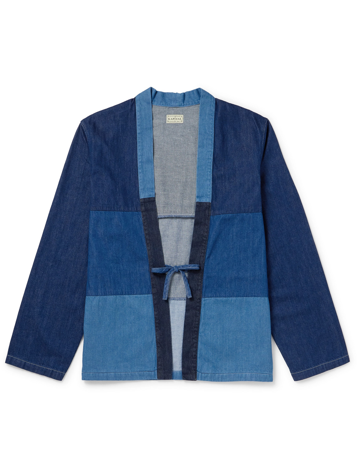 Kapital Kakashi Patchwork Denim Jacket In Blue