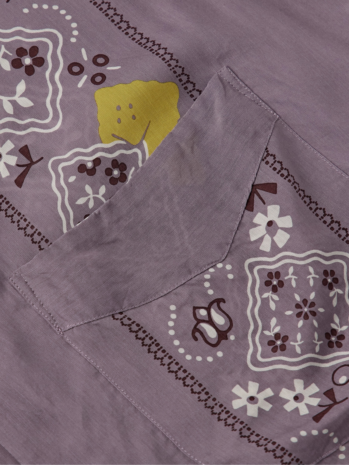 KAPITAL PECKISH RAINBOWY WRANGLE CAMP-COLLAR PRINTED VOILE SHIRT