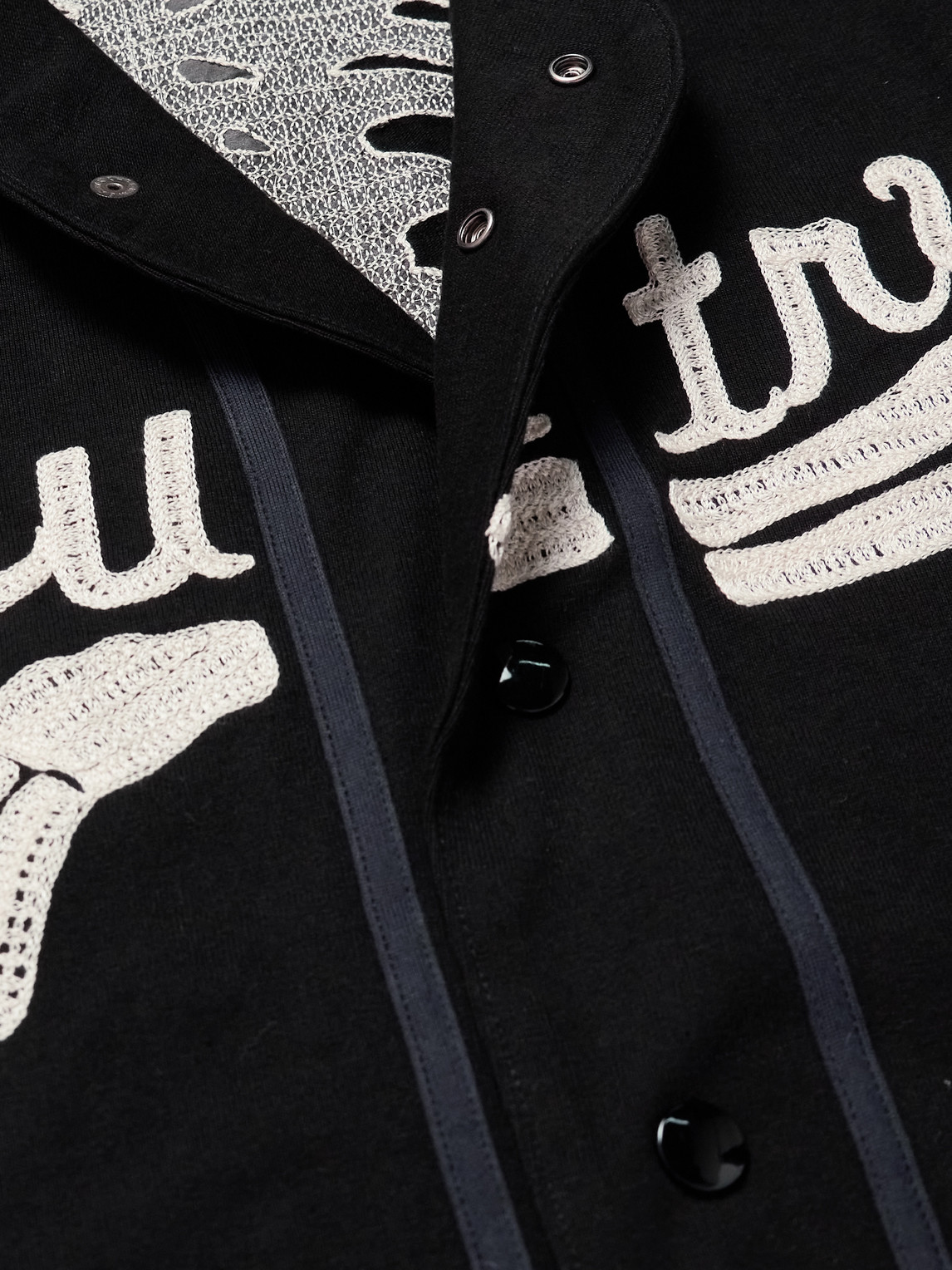 KAPITAL OVERSIZED LOGO-APPLIQUÉD COTTON-JERSEY SHIRT