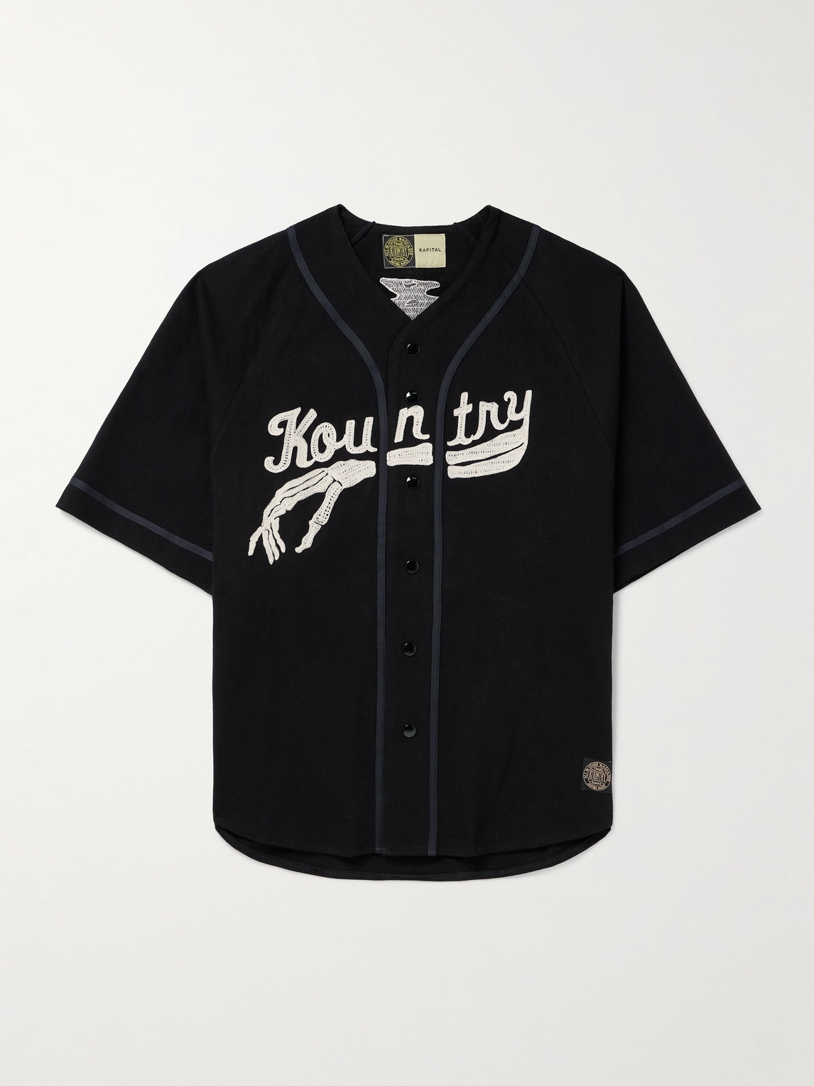 KAPITAL Oversized Logo-Appliquéd Cotton-Jersey Shirt - Men