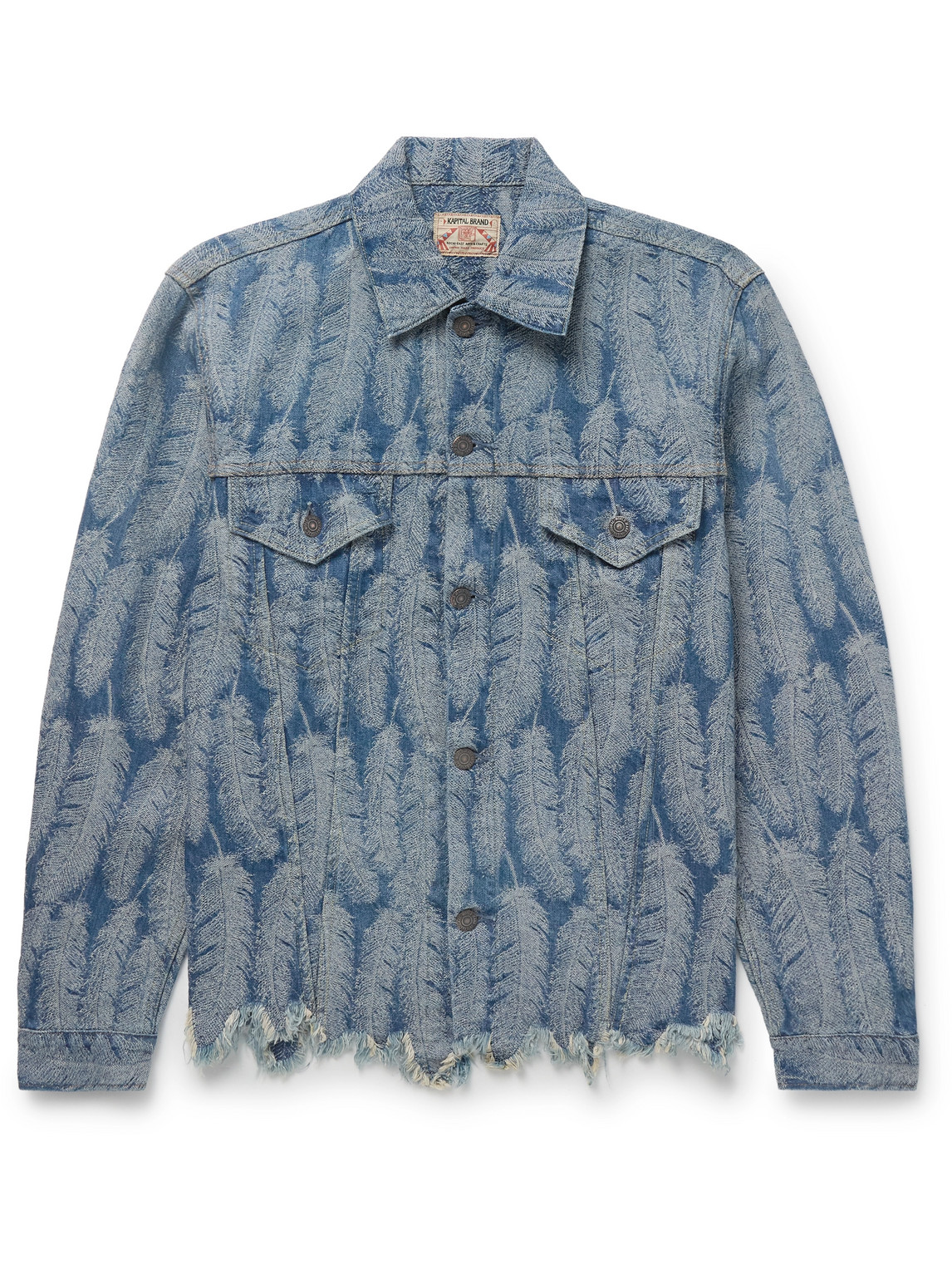 Magpie Distressed Denim-Jacquard Jacket