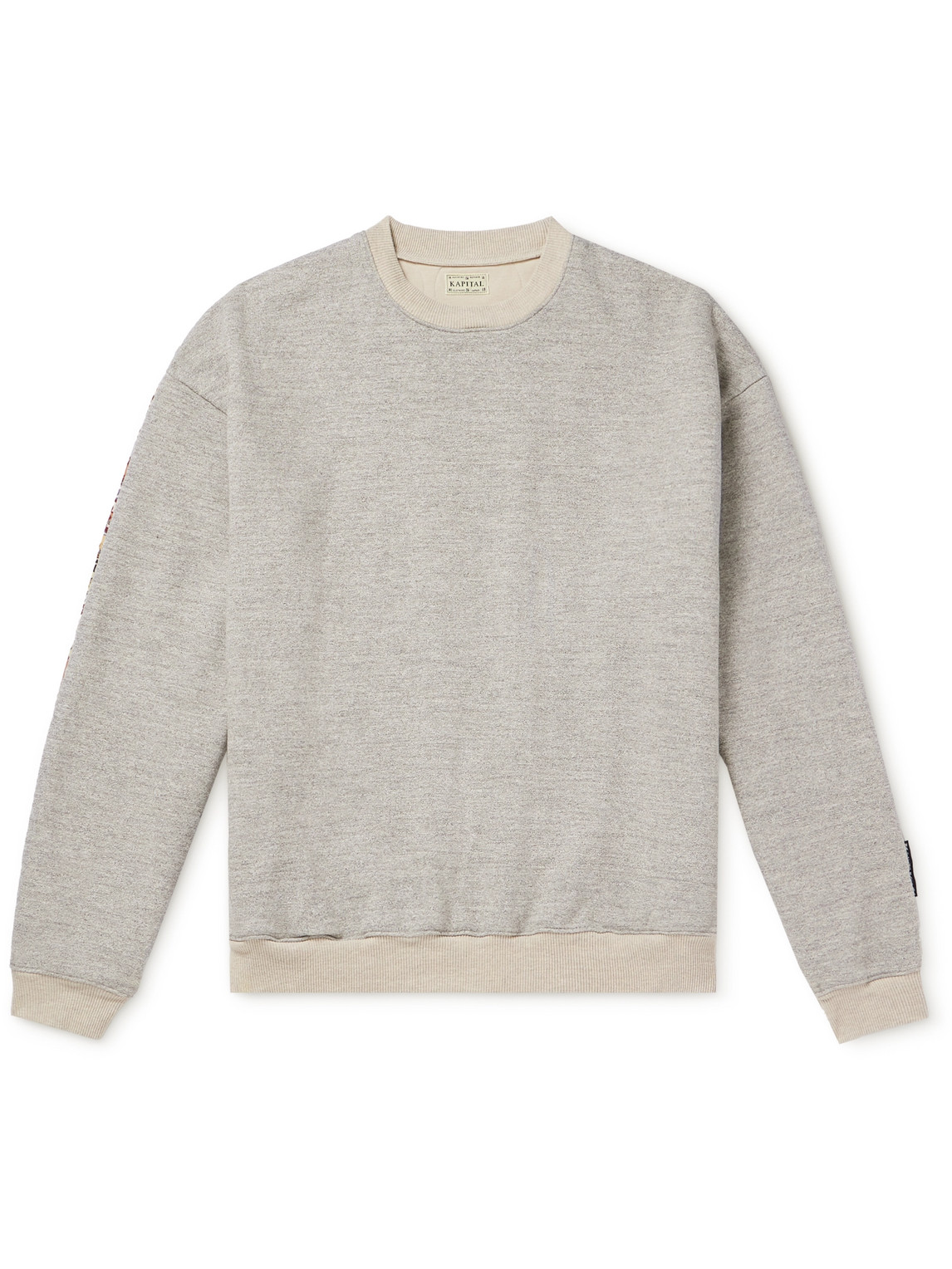 Kapital Peckish Maria Cotton-jersey And Quilted Shell Sweatshirt In Grey