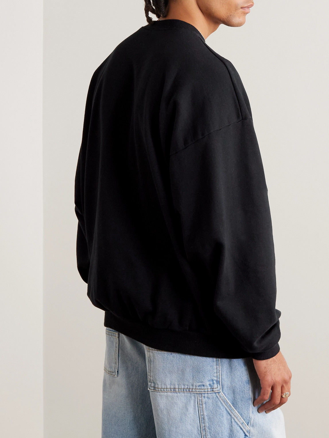 Shop Kapital Printed Cotton-jersey Sweatshirt In Black