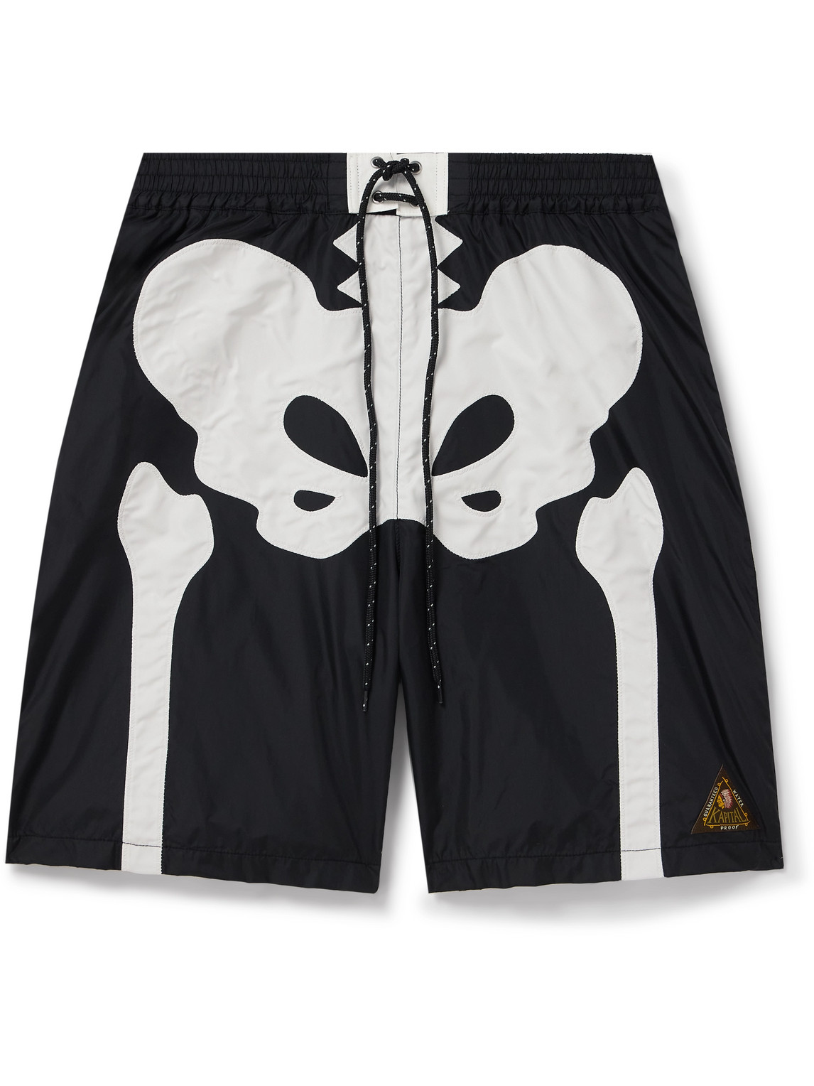 KAPITAL STRAIGHT-LEG LONG-LENGTH PANELLED SWIM SHORTS