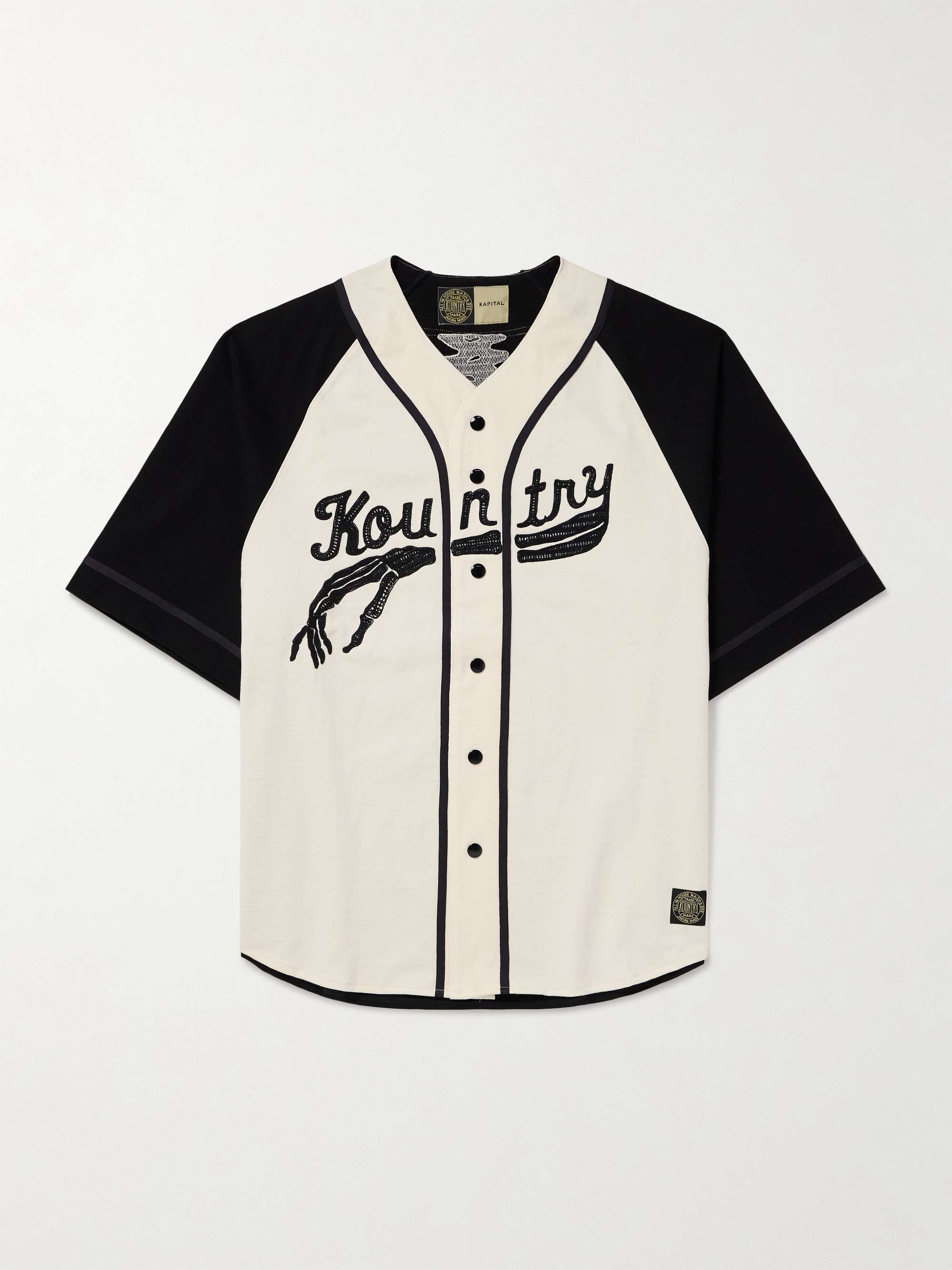 KAPITAL Oversized Logo-Appliquéd Cotton-Jersey Shirt for Men KAPITAL Oversized Logo-Appliquéd Cotton-Jersey Shirt for Men