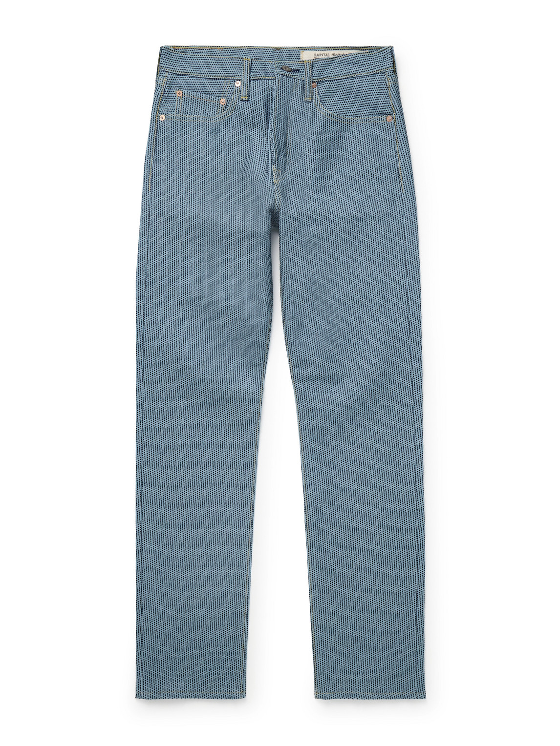 Kapital Century Slim-fit Straight-leg Embroidered Jeans In Blue