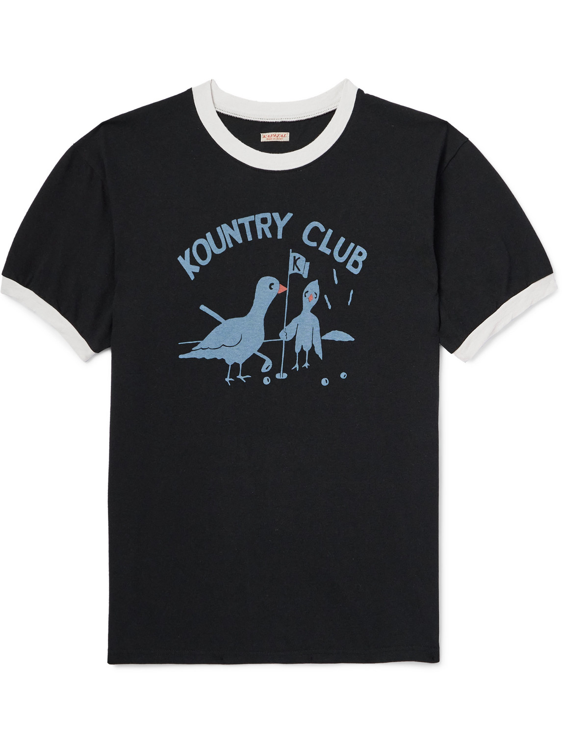 Kapital Slim-fit Logo-print Cotton-jersey T-shirt In Black