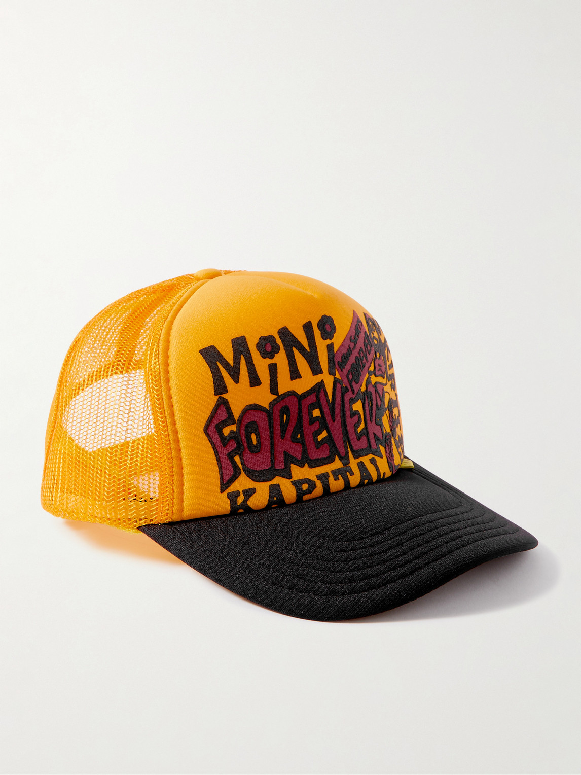 KAPITAL Mini Skirts Forever Printed Scuba and Mesh Trucker Cap - Men