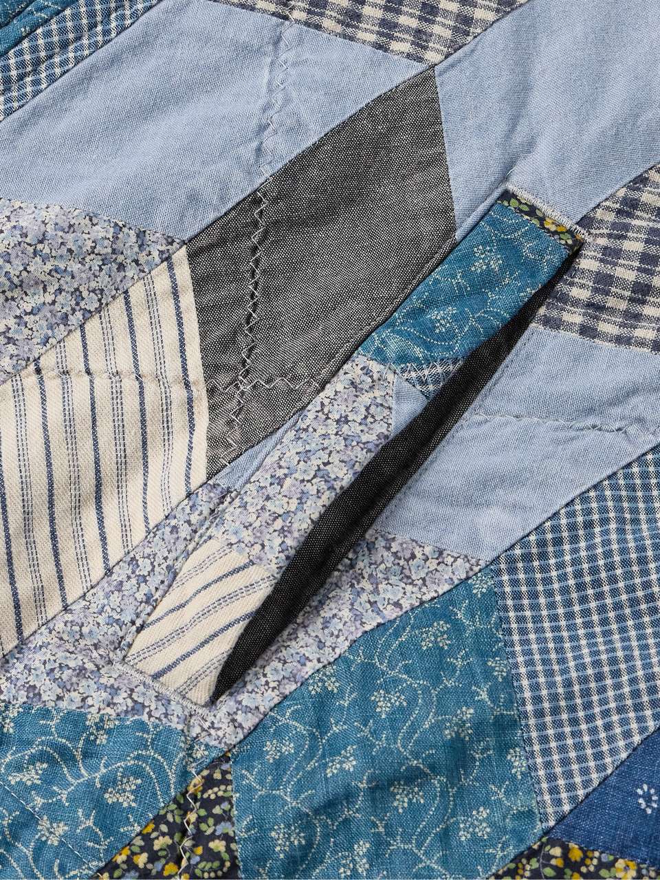 KAPITAL Yabane Cropped Quilted Patchwork Cotton and Linen-Blend Jacket ...