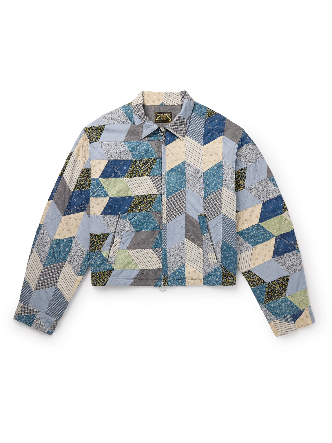 Yabane Cropped Quilted Patchwork Cotton and Linen-Blend Jacket