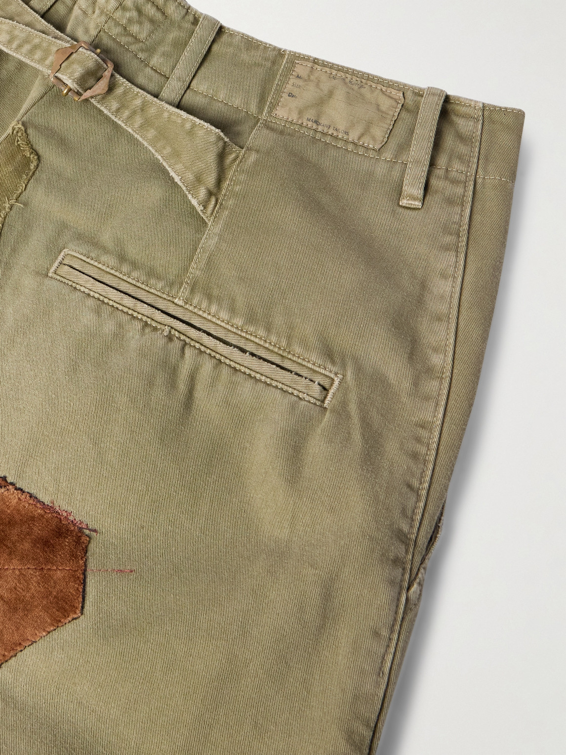 Shop Kapital Katsuragi Tapered Appliquéd Distressed Cotton-twill Trousers In Unknown