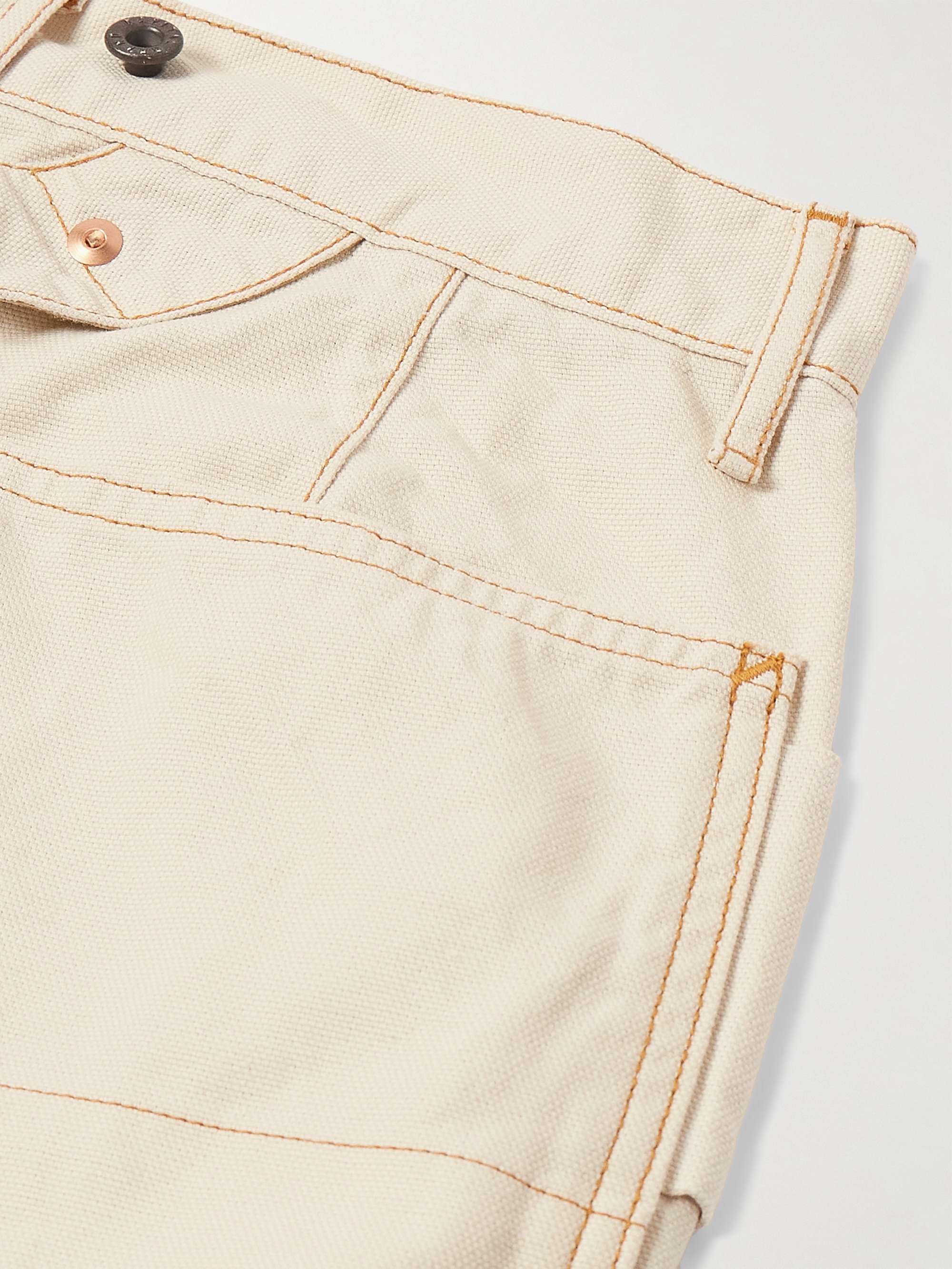 KAPITAL Lumber Straight-Leg Embroidered Cotton-Canvas Cargo
