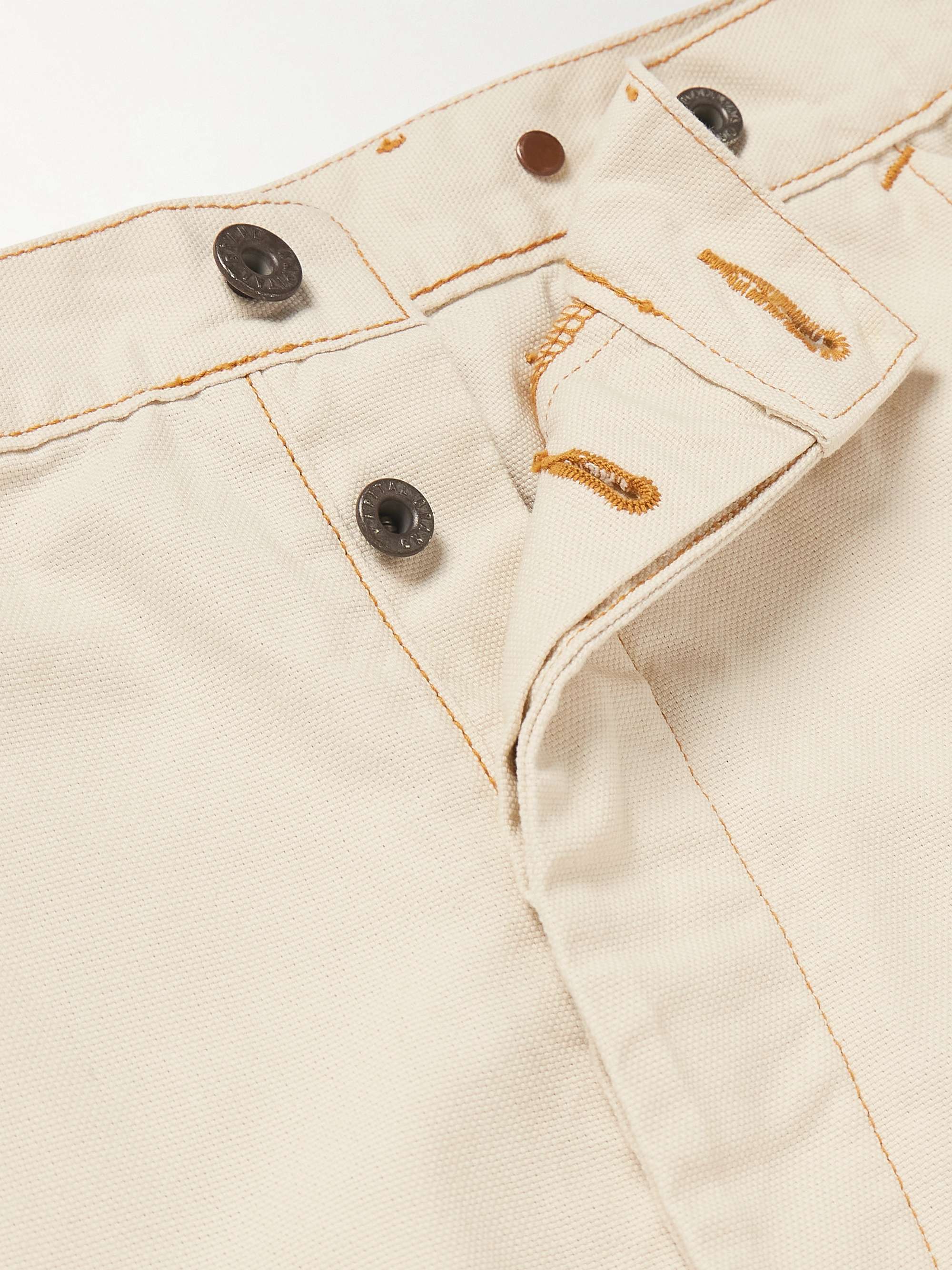 KAPITAL Lumber Straight-Leg Embroidered Cotton-Canvas Cargo