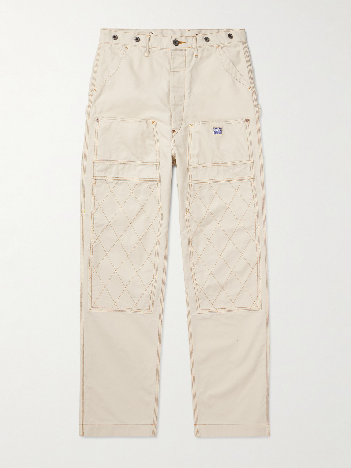 KAPITAL Lumber Straight-Leg Embroidered Cotton-Canvas Cargo Trousers - Men