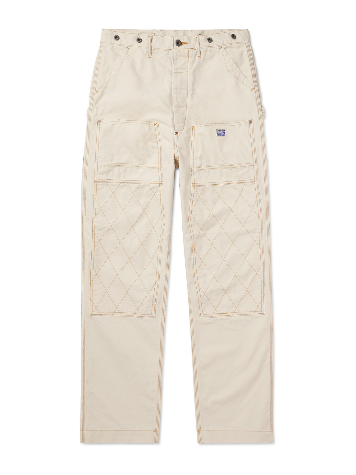 KAPITAL LUMBER STRAIGHT-LEG EMBROIDERED COTTON-CANVAS CARGO TROUSERS