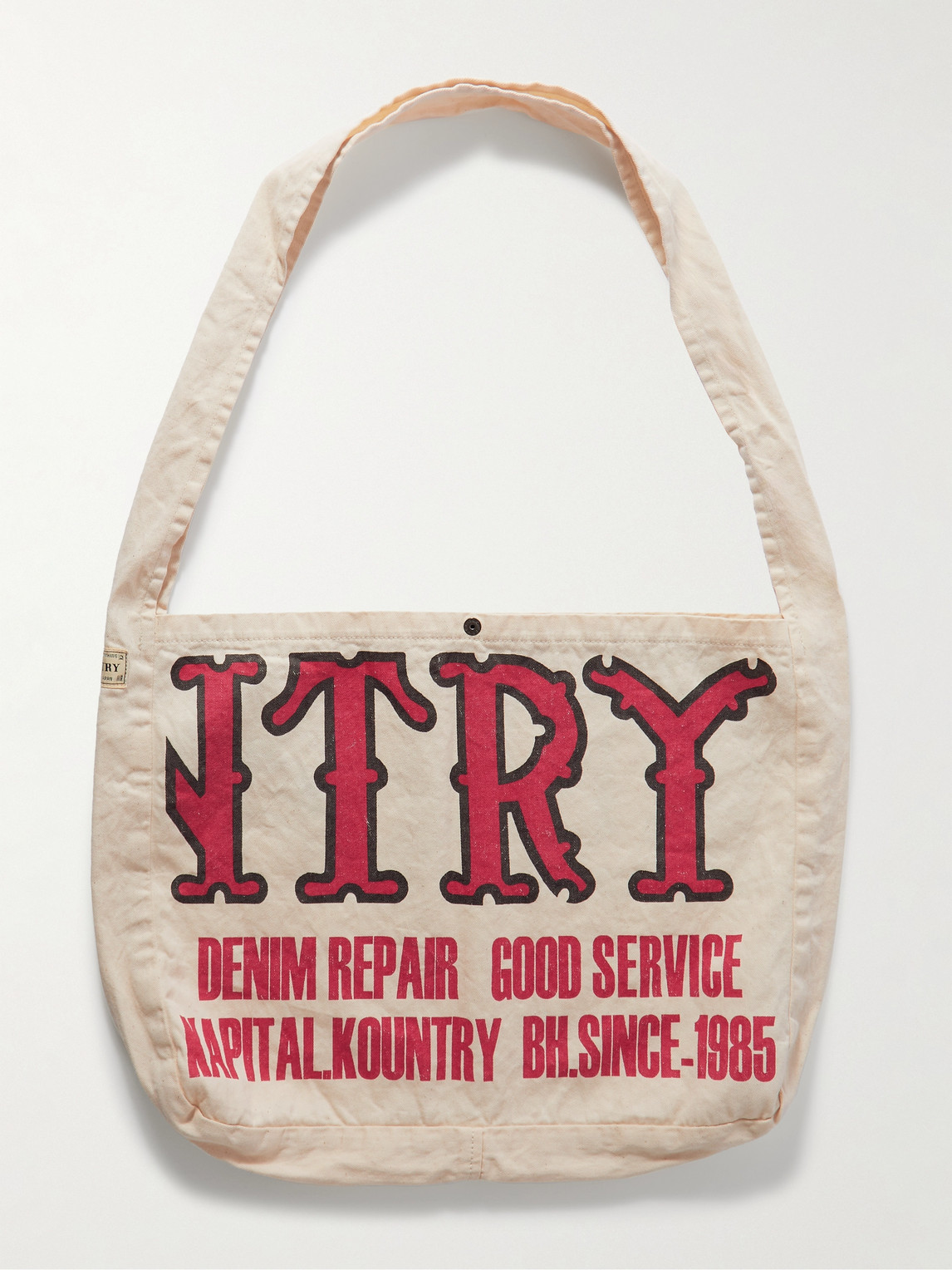 Shop Kapital Kountry Factory Printed Cotton-twill Tote Bag In Neutrals