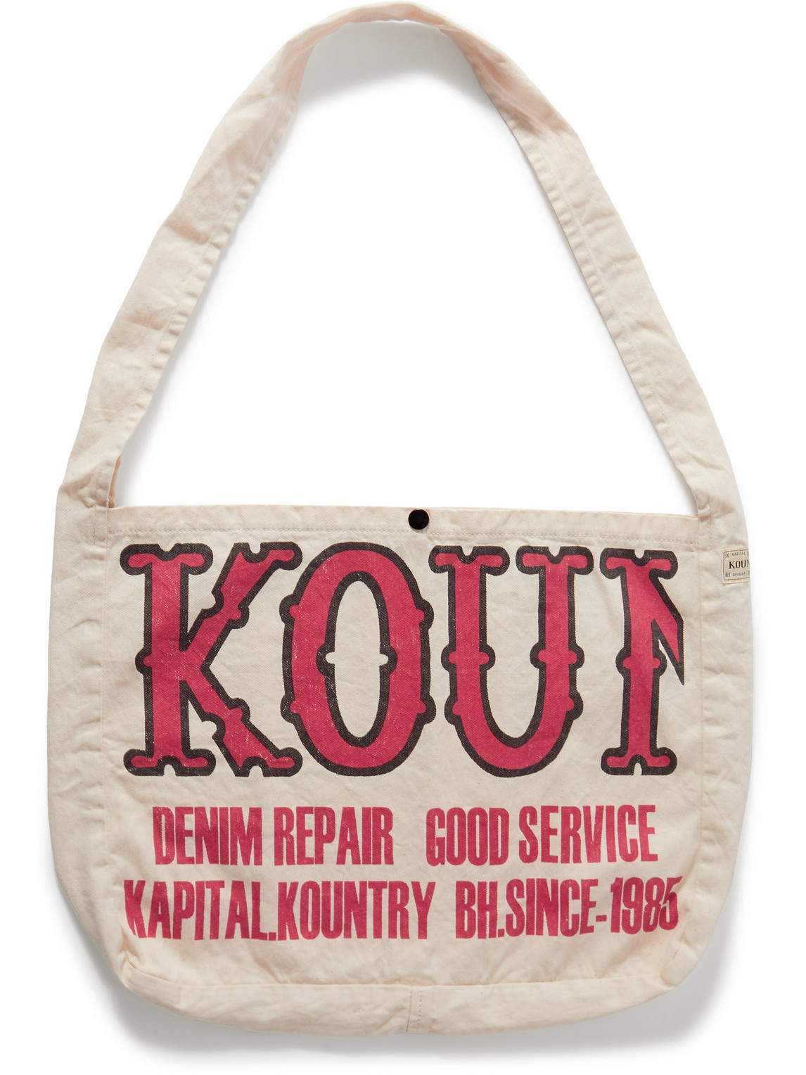 Kapital Kountry Factory Printed Cotton-twill Tote Bag In Neutrals