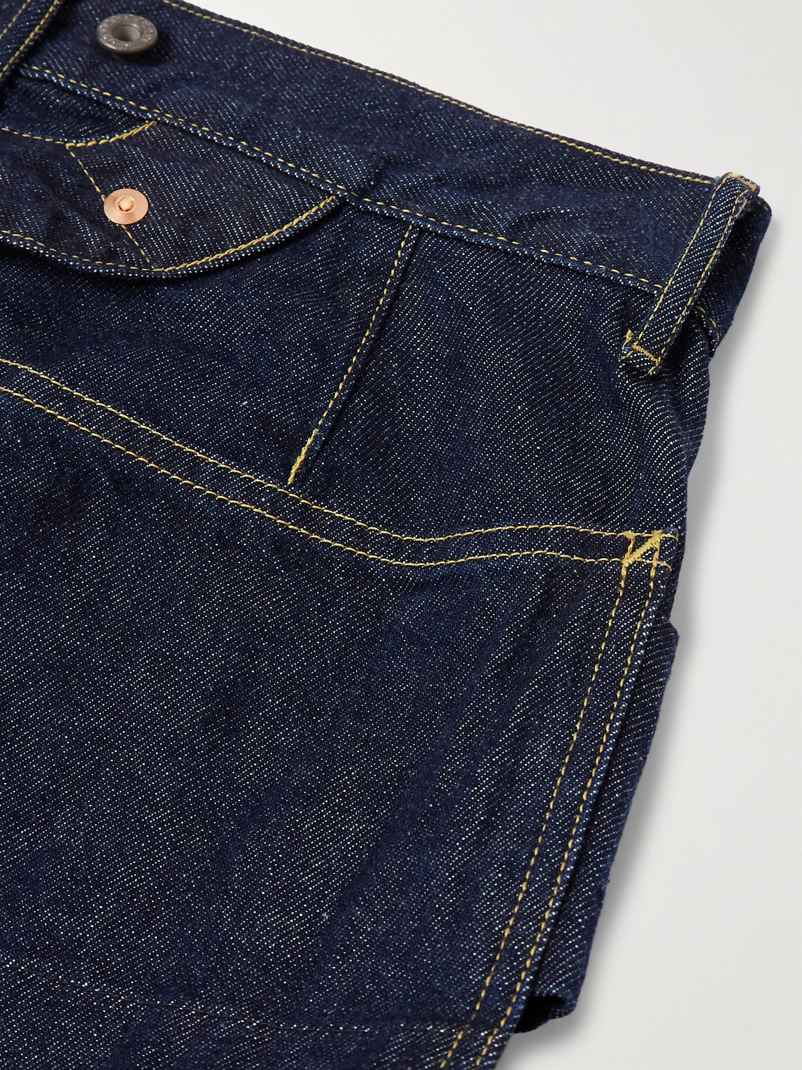 Shop Kapital Lumber Straight-leg Panelled Jeans In Blue