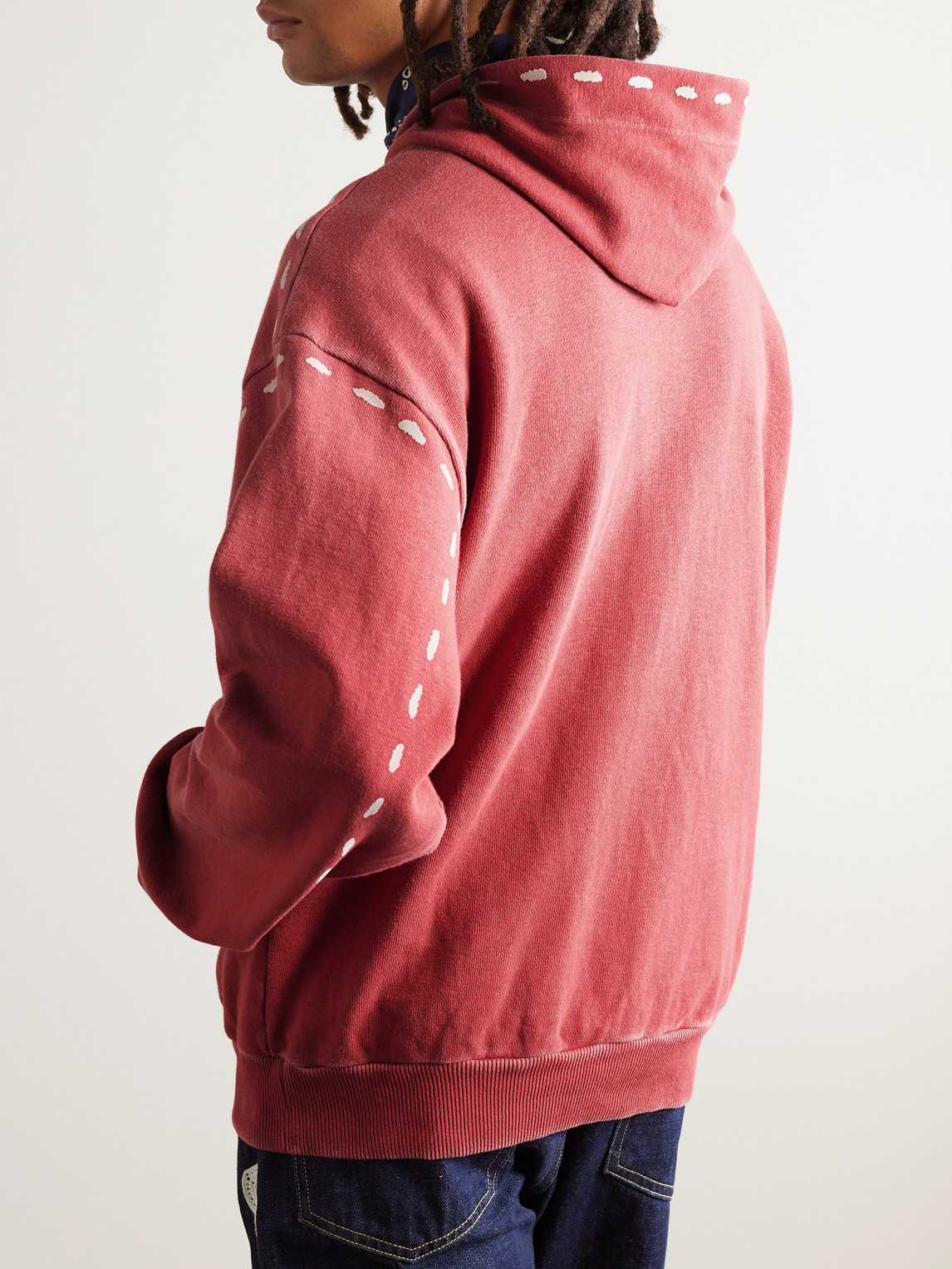 Shop Kapital Marionette Printed Cotton-jersey Hoodie In Red