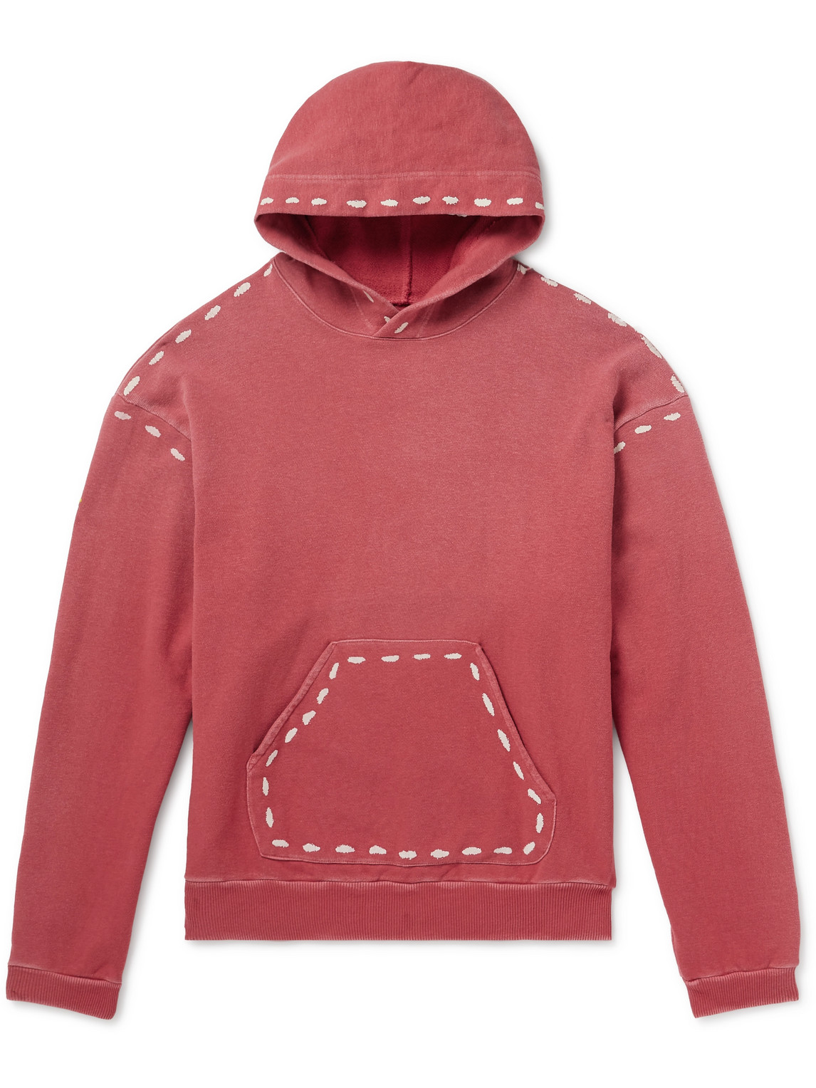 Kapital Marionette Printed Cotton-jersey Hoodie In Red