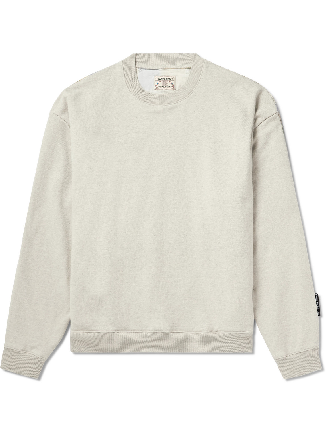 Kapital Patchwork Cotton-blend Jersey Sweatshirt In Grey