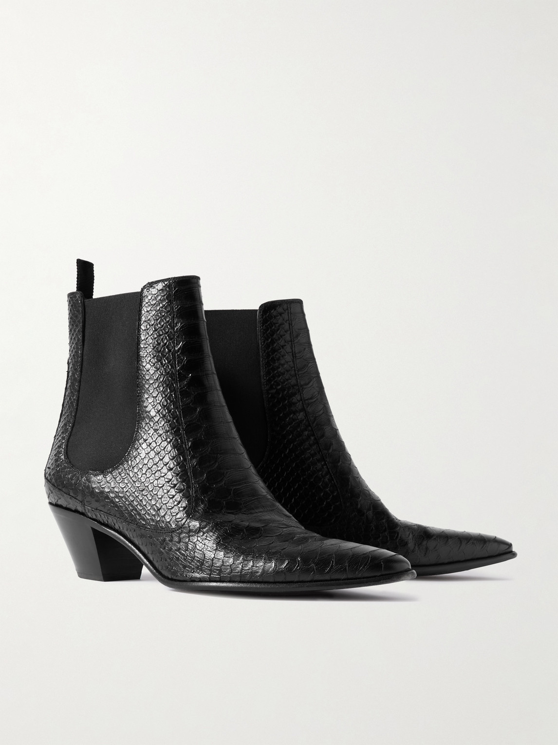 Celine Snake-effect Leather Chelsea Boots Men In Black