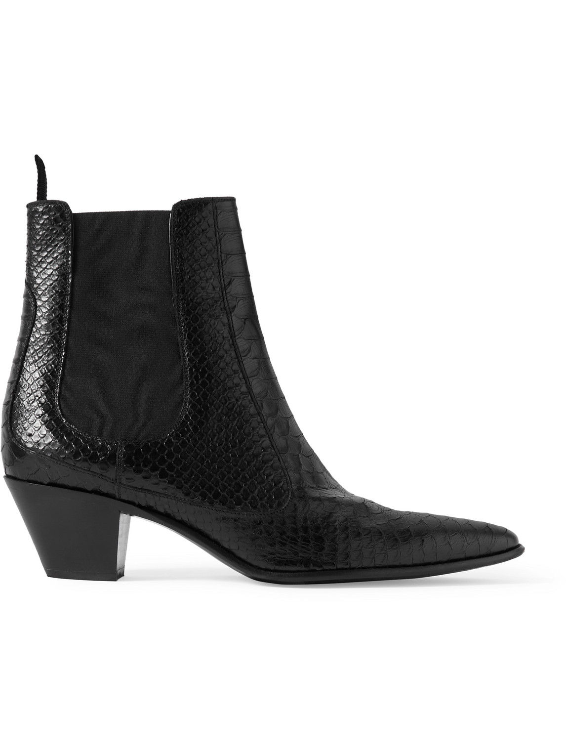 Celine Snake-effect Leather Chelsea Boots Men In Black