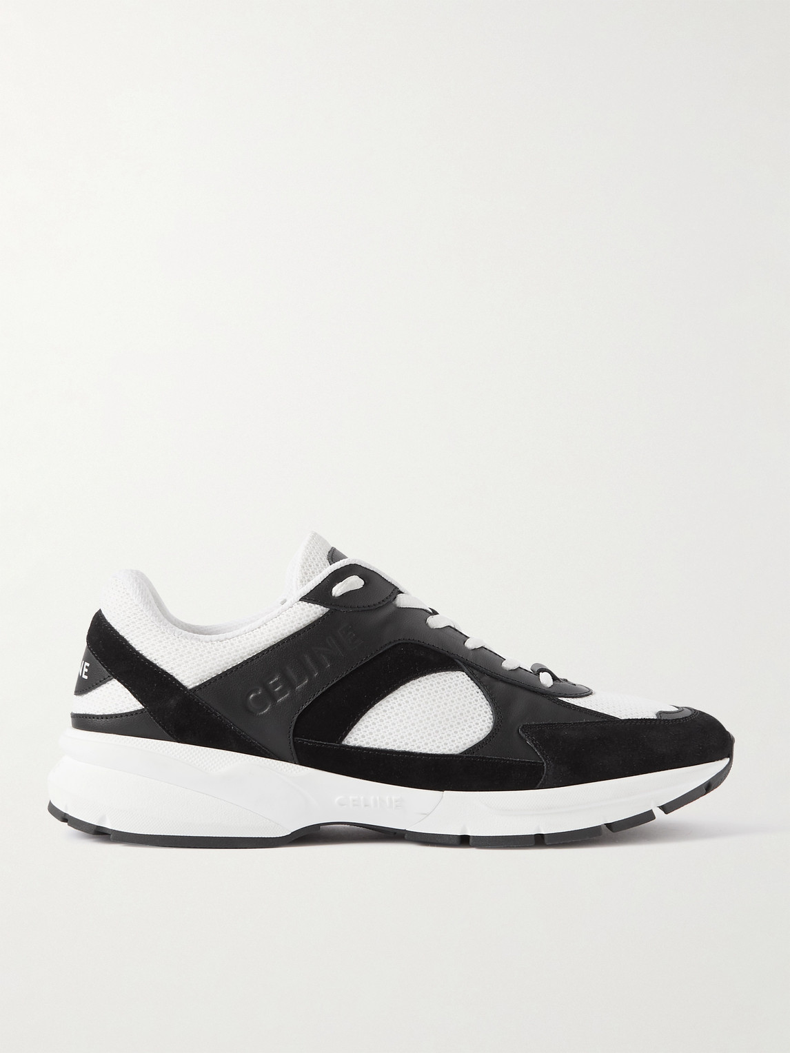 Leather, Suede and Mesh Sneakers