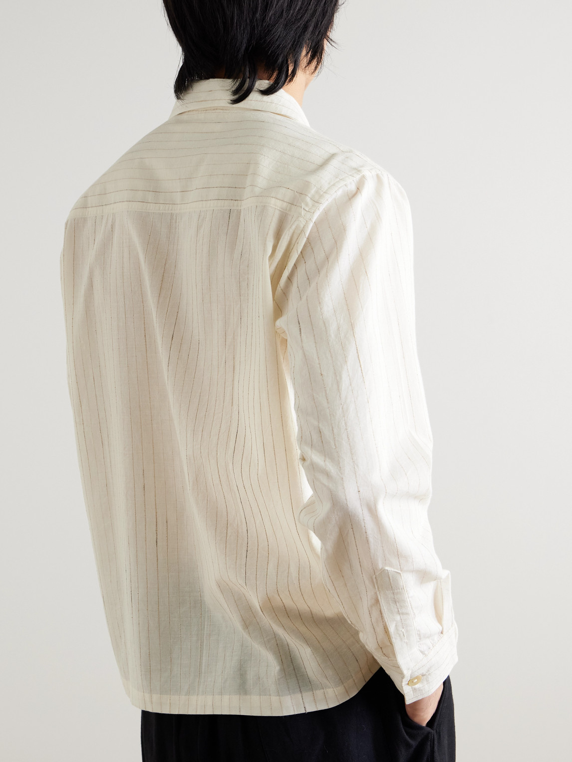 KARTIK RESEARCH CAMP-COLLAR STRIPED COTTON SHIRT