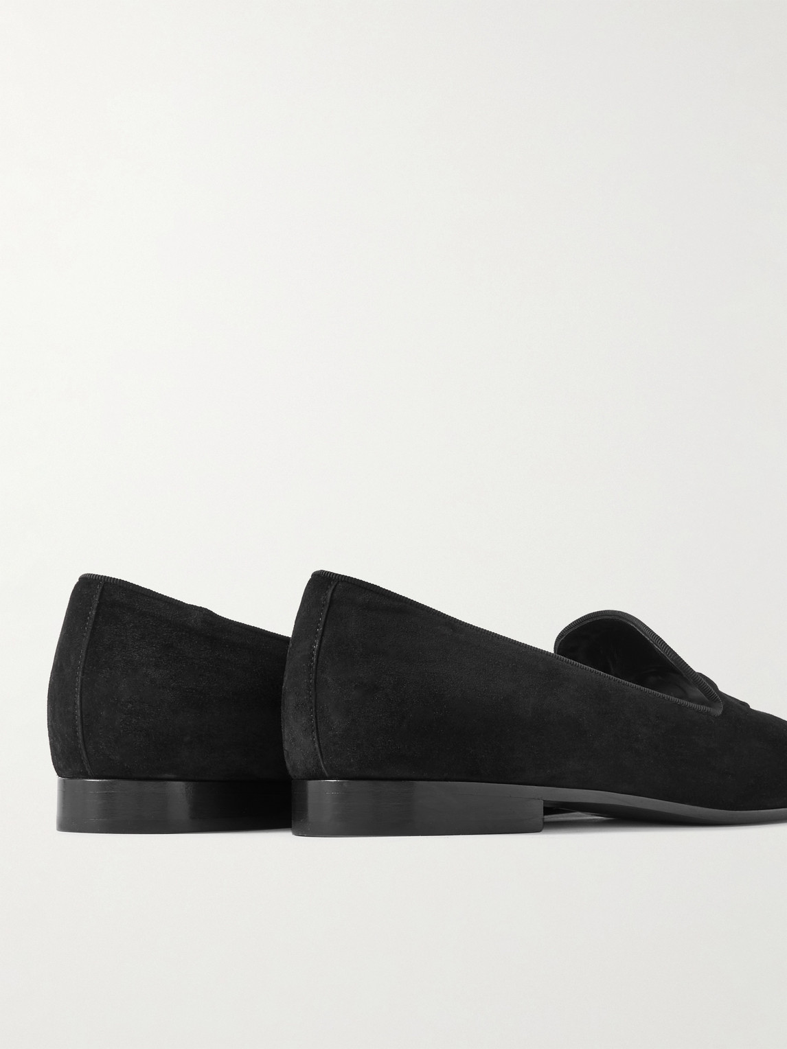 Celine Velvet Loafers With Embroidered Triomphe Logo Men In Black