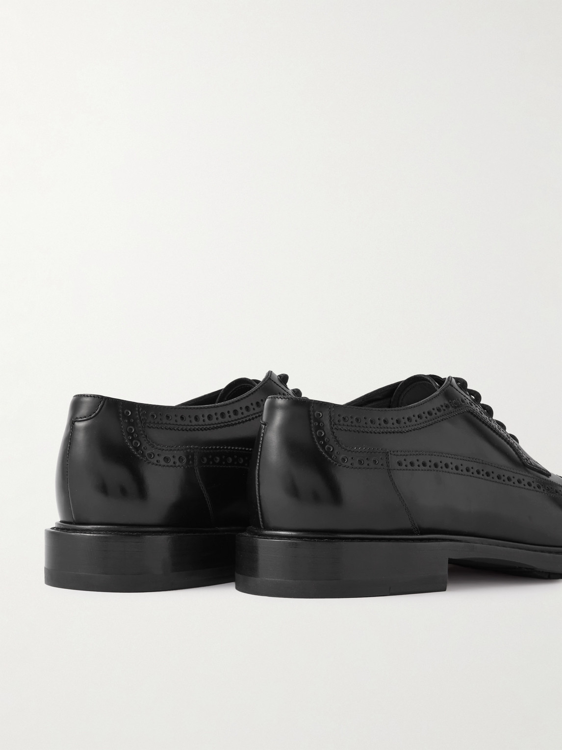Celine Polished-leather Brogues In Black