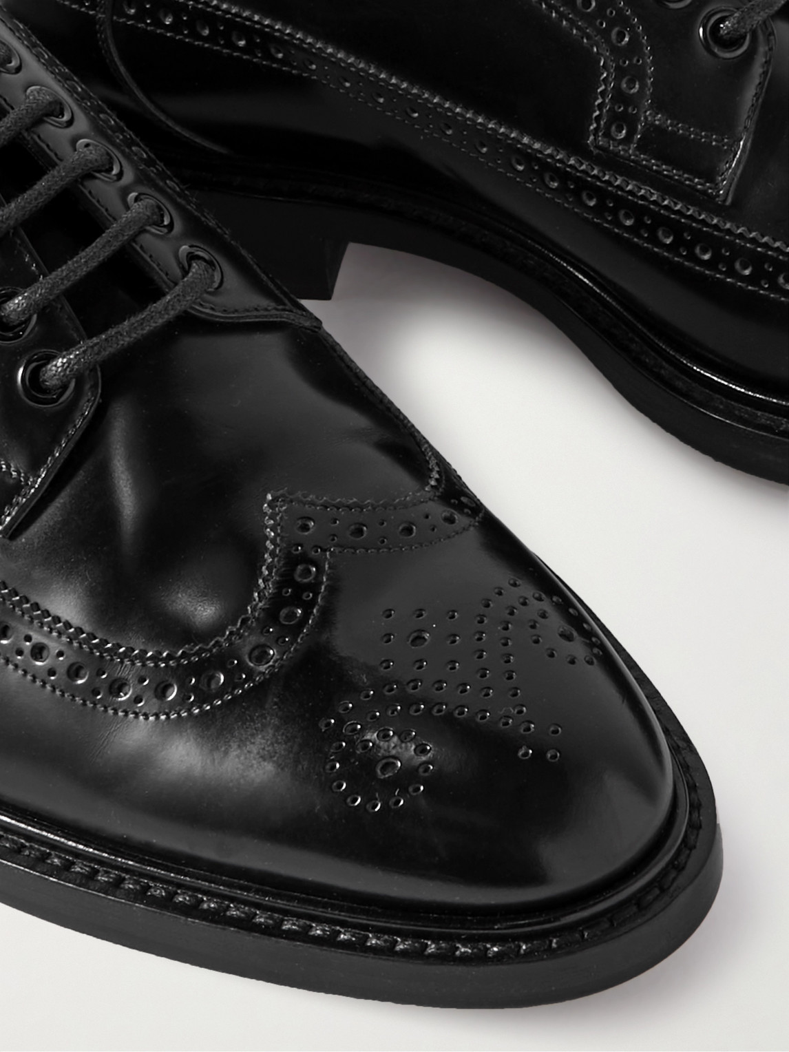 Celine Polished-leather Brogues In Black