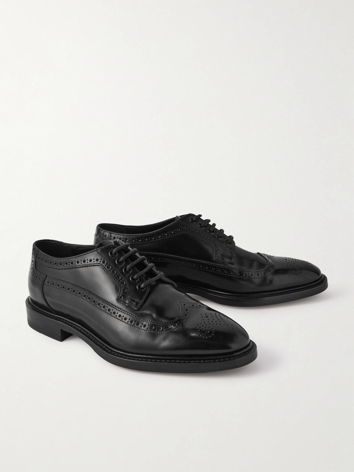 Celine Polished-leather Brogues In Black