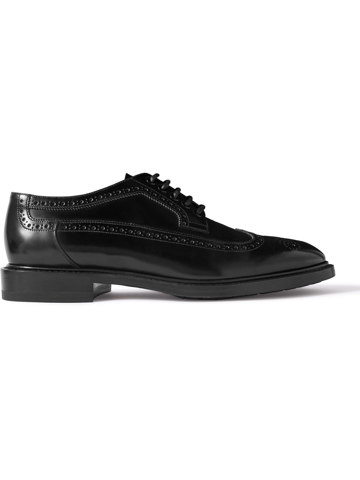 Celine Polished-leather Brogues In Black