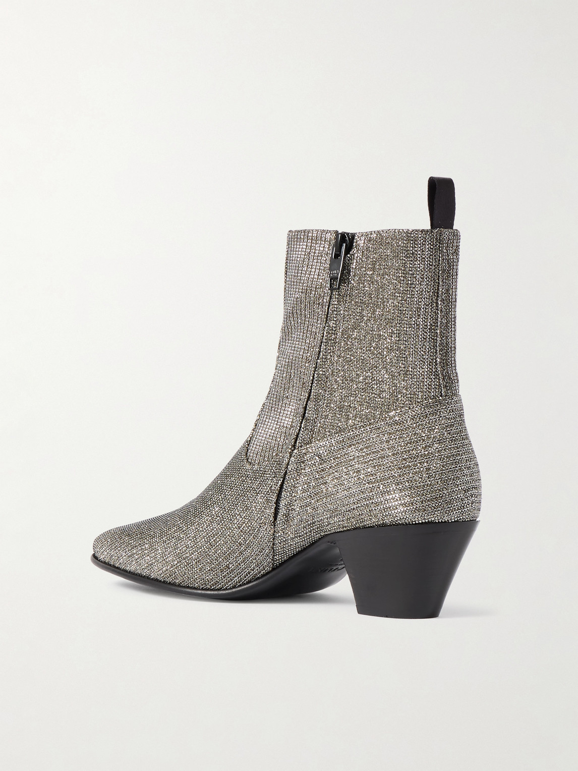 Celine Metallic Ribbed-knit Chelsea Boots In Neutral