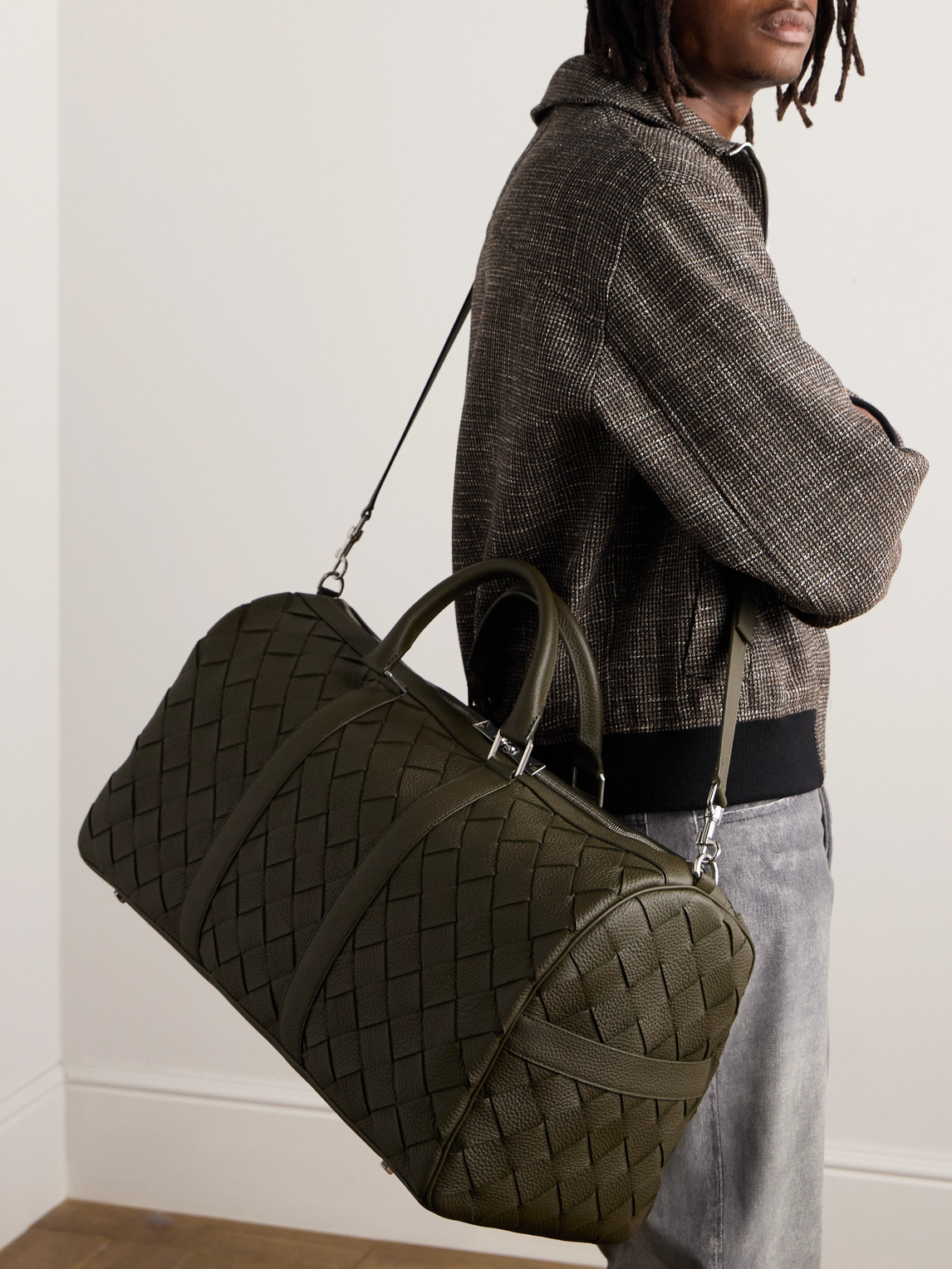 Intrecciato Leather Duffle Bag — 2