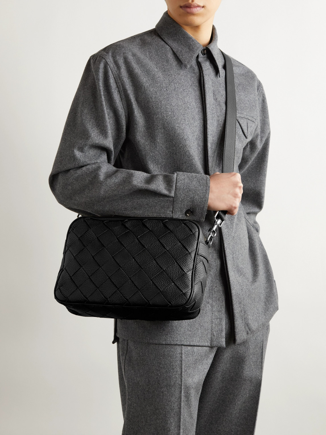 Intrecciato Full-Grain Leather Camera Bag — 2