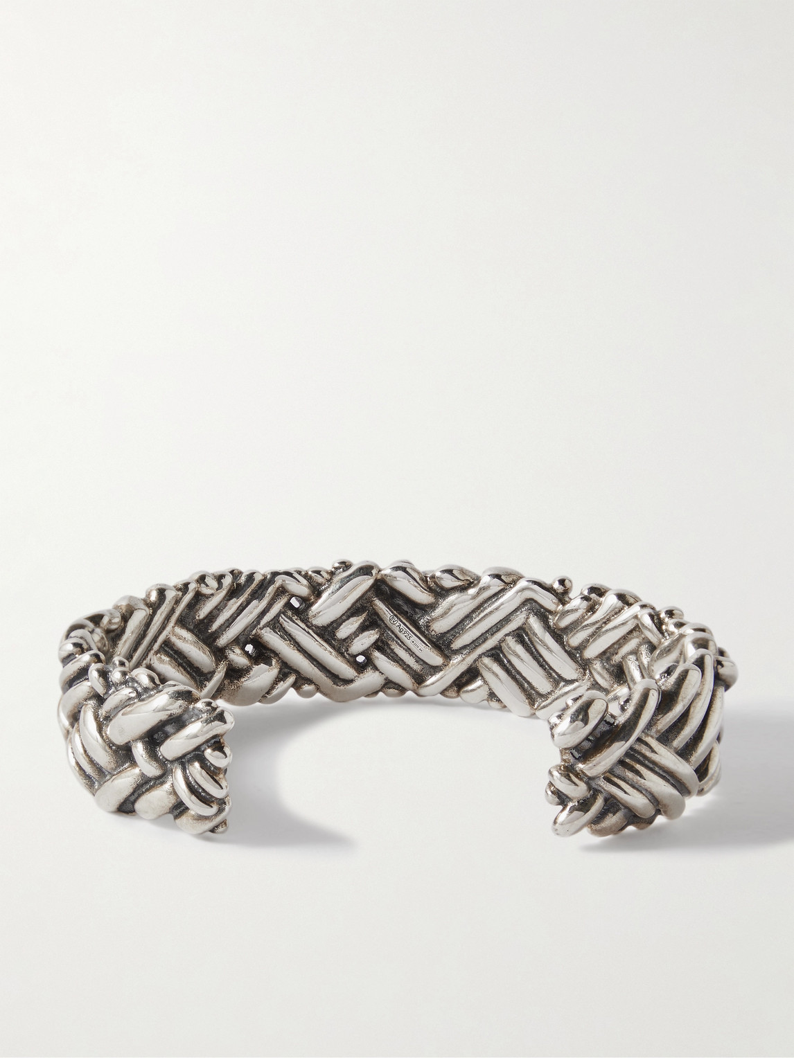  Bottega Veneta - Engraved Sterling Silver Cuff - Men - Silver - S 