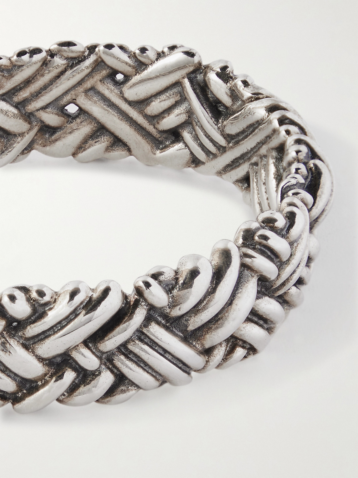  Bottega Veneta - Engraved Sterling Silver Cuff - Men - Silver - S 