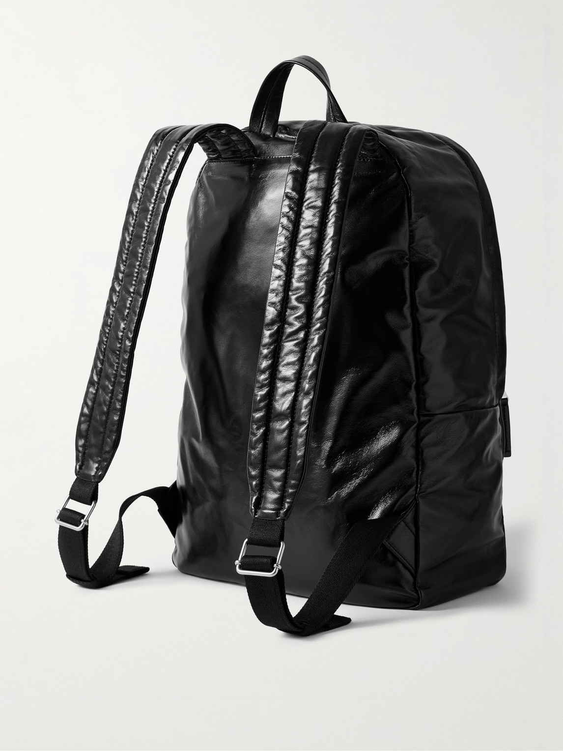 Bottega Veneta Black Leather Medium Intrecciato Backpack In Black