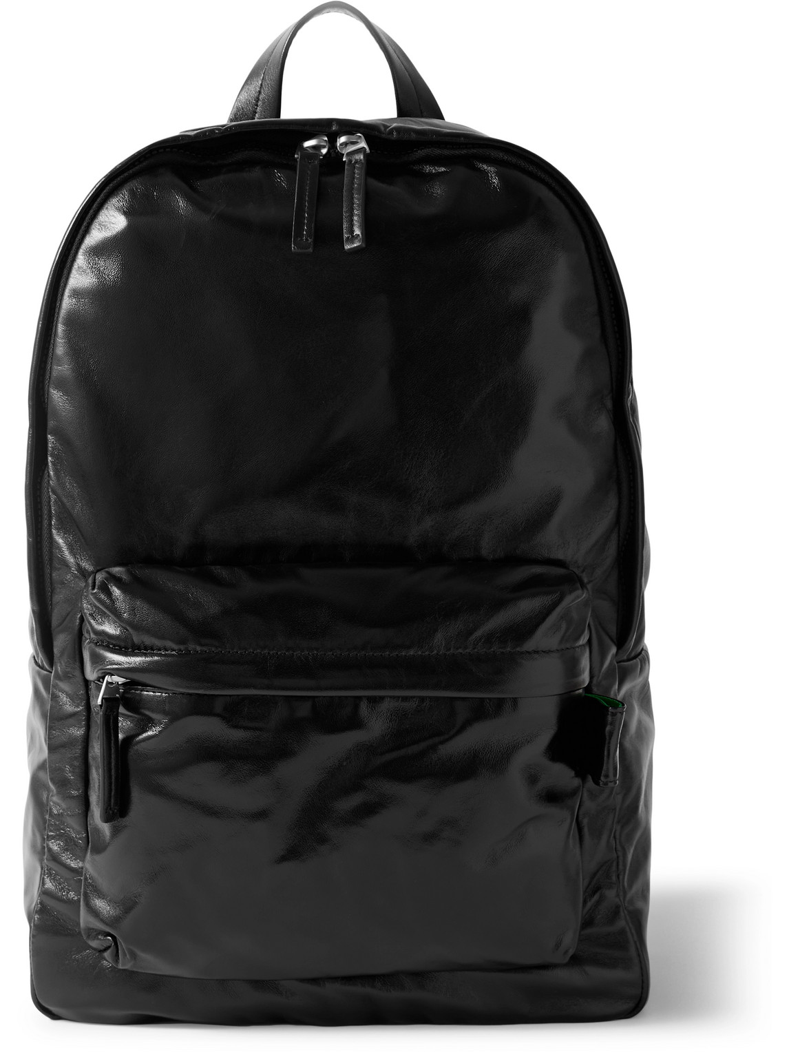 Bottega Veneta Black Leather Medium Intrecciato Backpack In Black