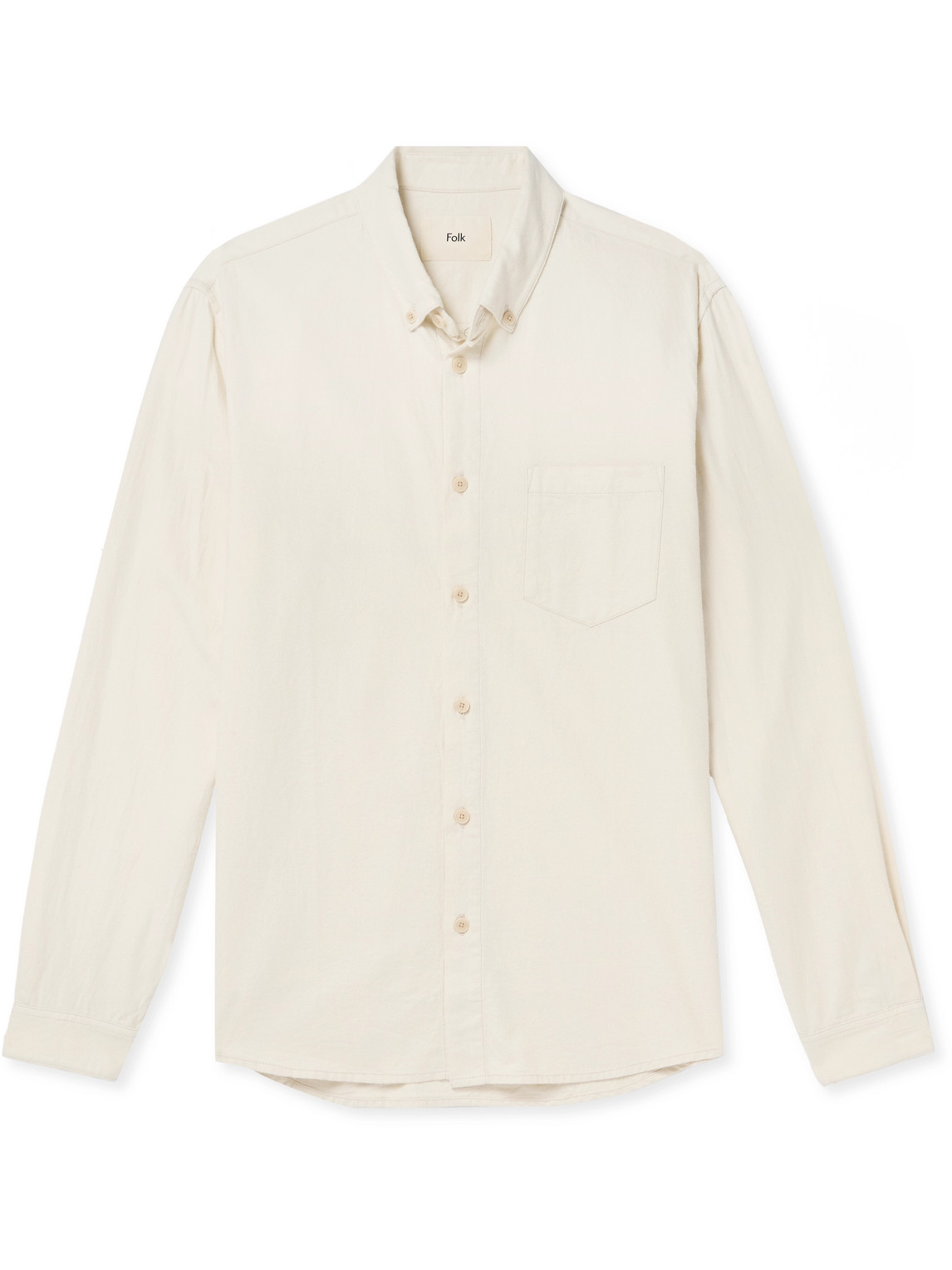 Button-Down Collar Cotton-Flannel Shirt