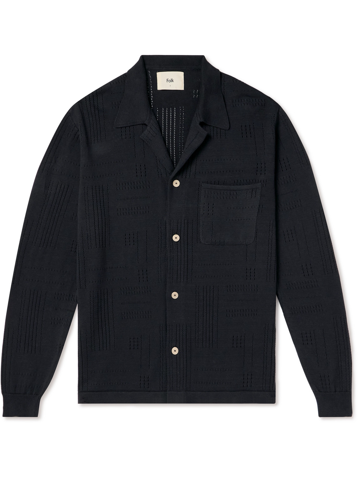 Camp-Collar Cotton Shirt