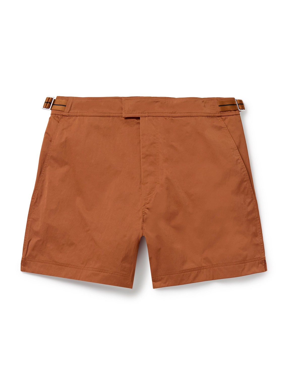 Zegna Straight-leg Mid-length Swim Shorts In Brown