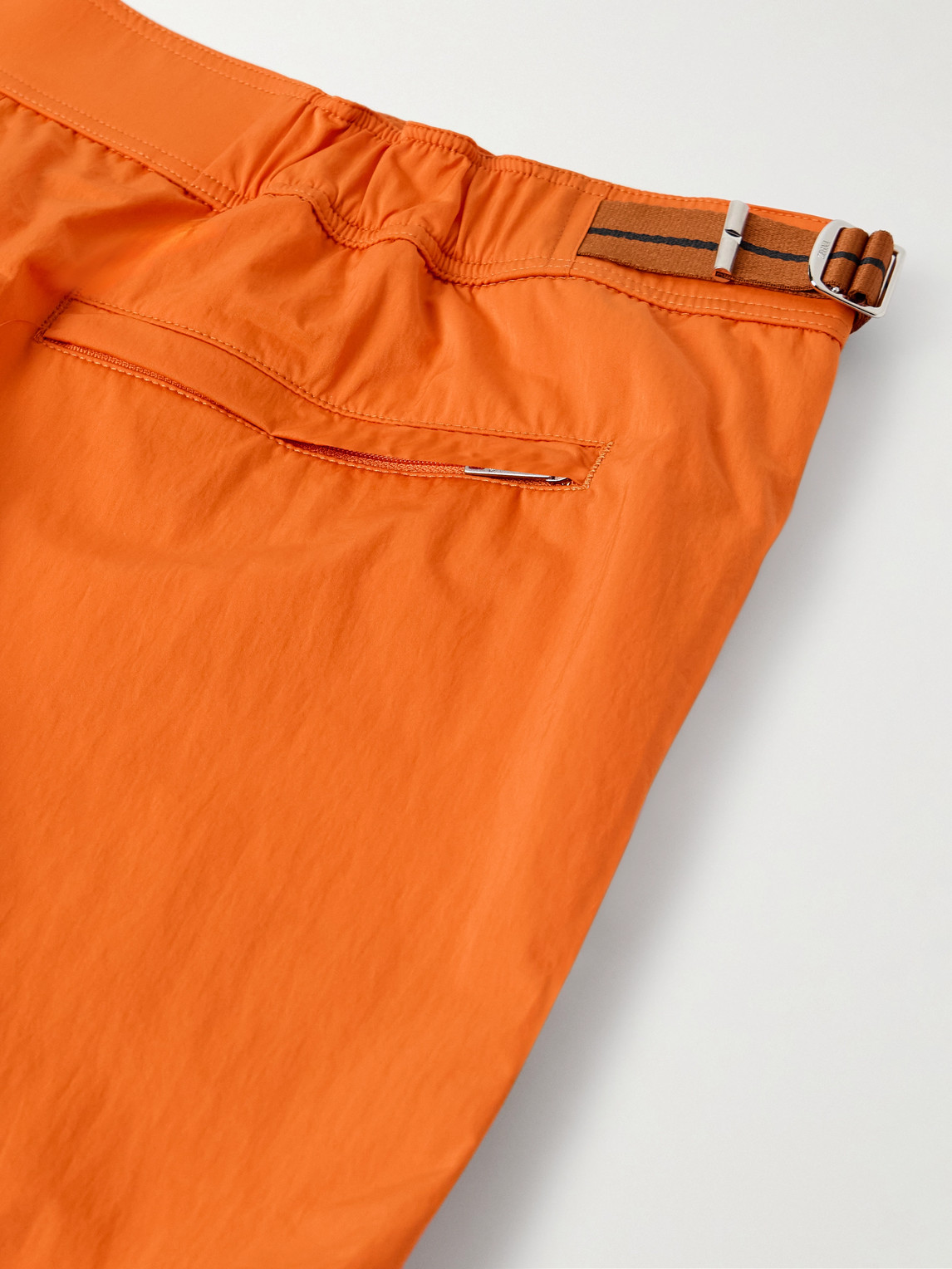 Shop Zegna Straight-leg Mid-length Swim Shorts In Orange