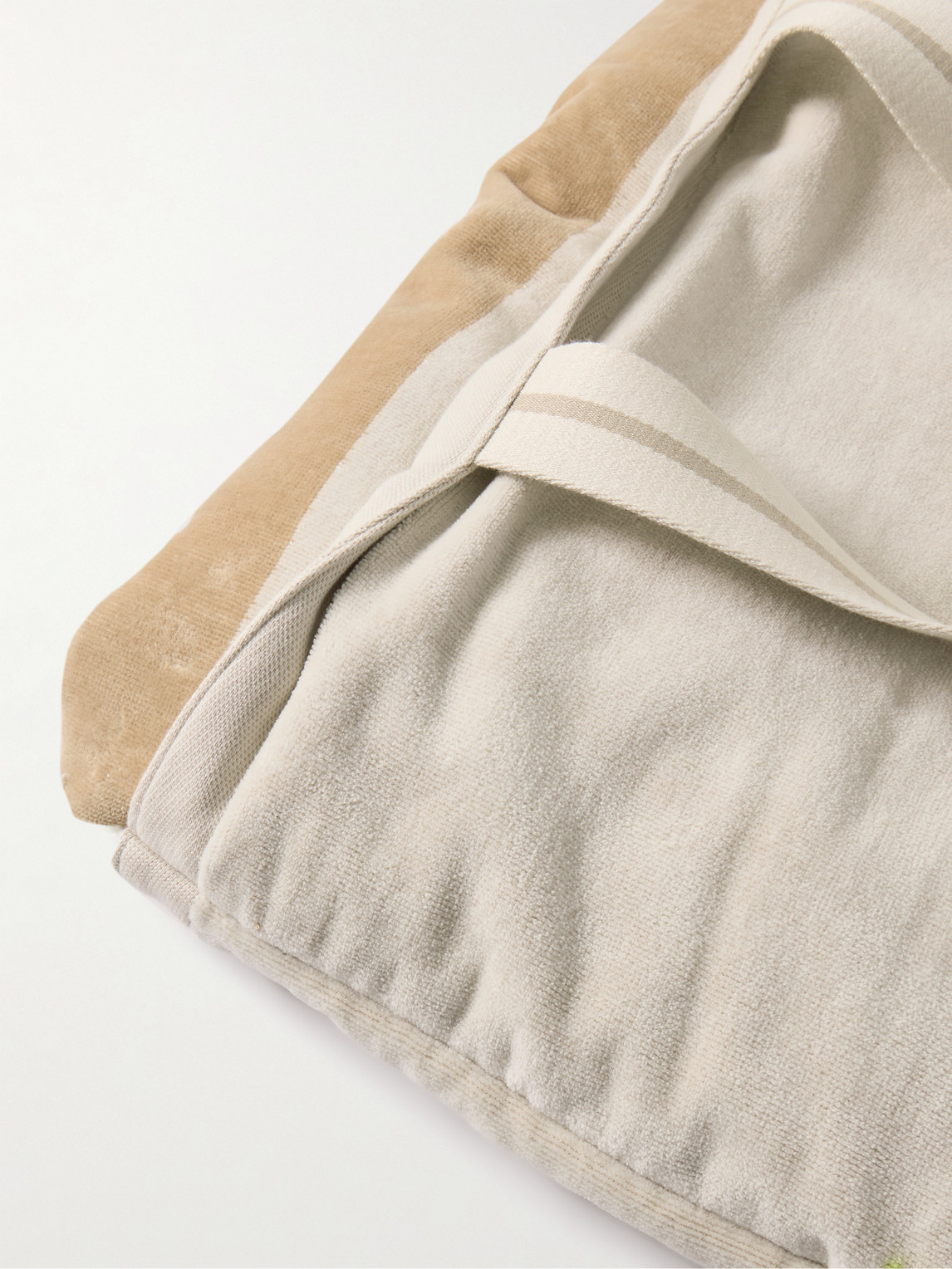  Zegna - Logo-embroidered Cotton-terry Beach Towel Tote Bag - Men - Neutrals 