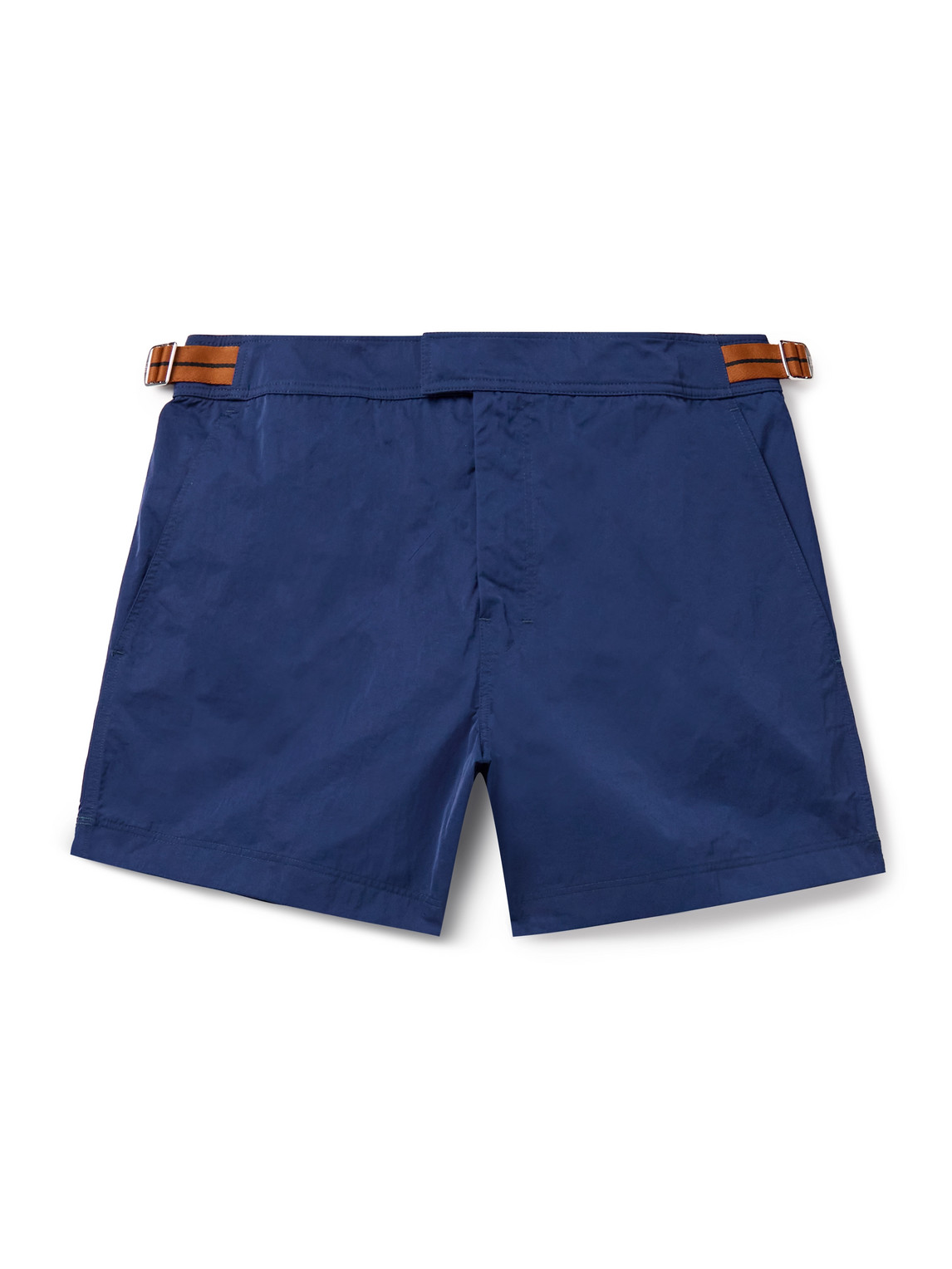 Zegna Straight-leg Mid-length Swim Shorts In Blue