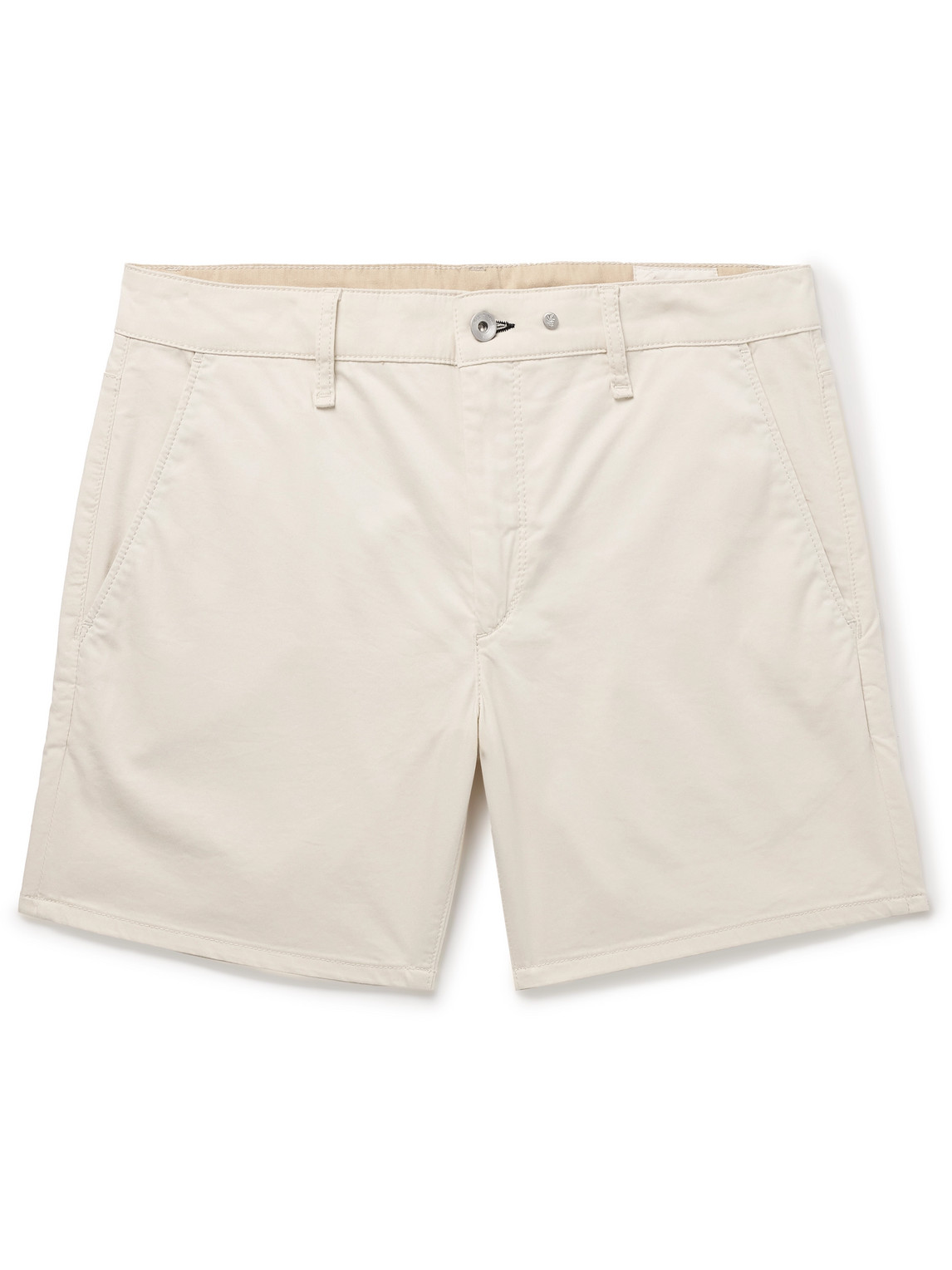 Rag & Bone Straight-leg Cotton-blend Shorts In Neutrals