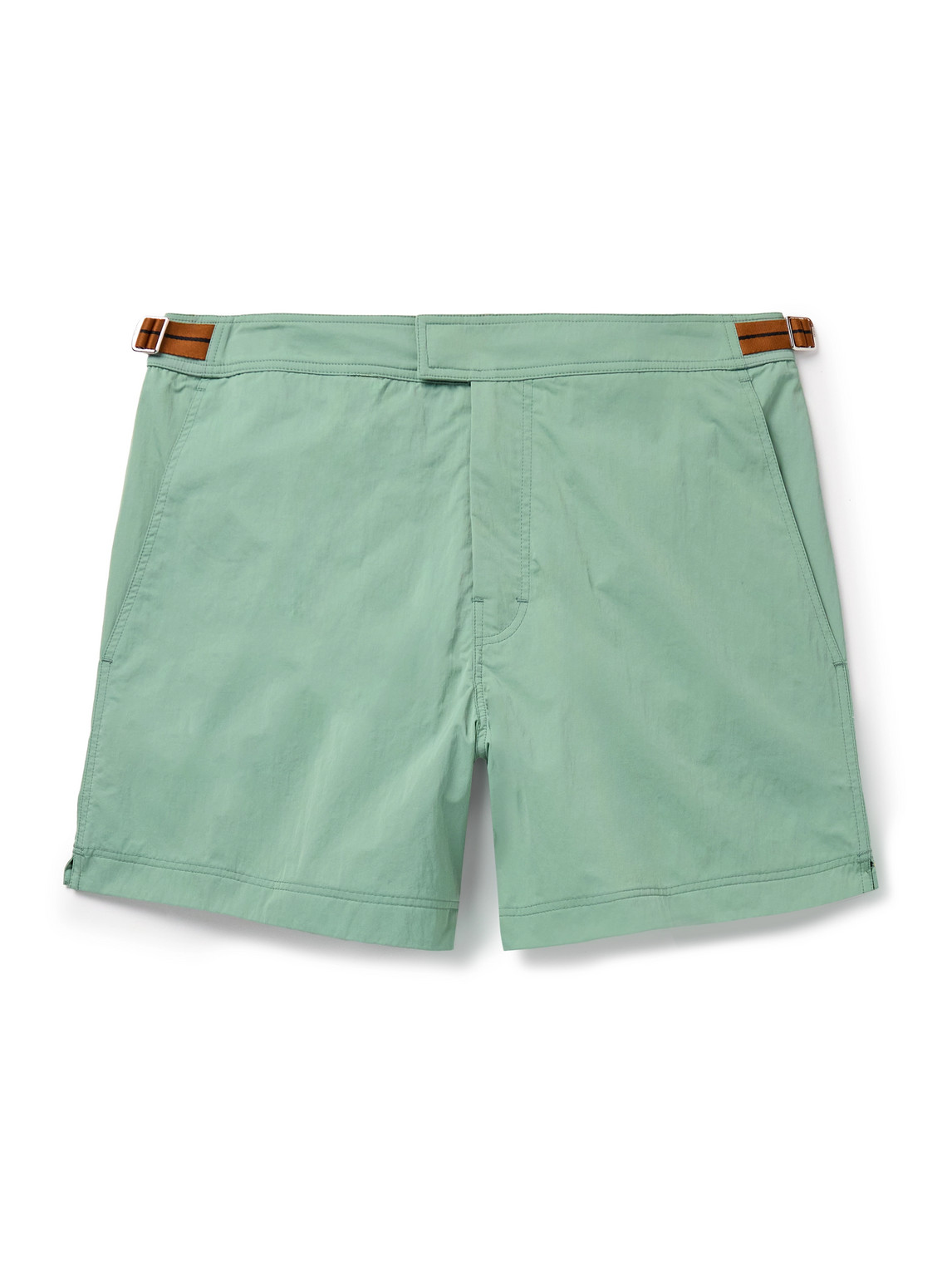 Zegna Straight-leg Mid-length Swim Shorts In Green